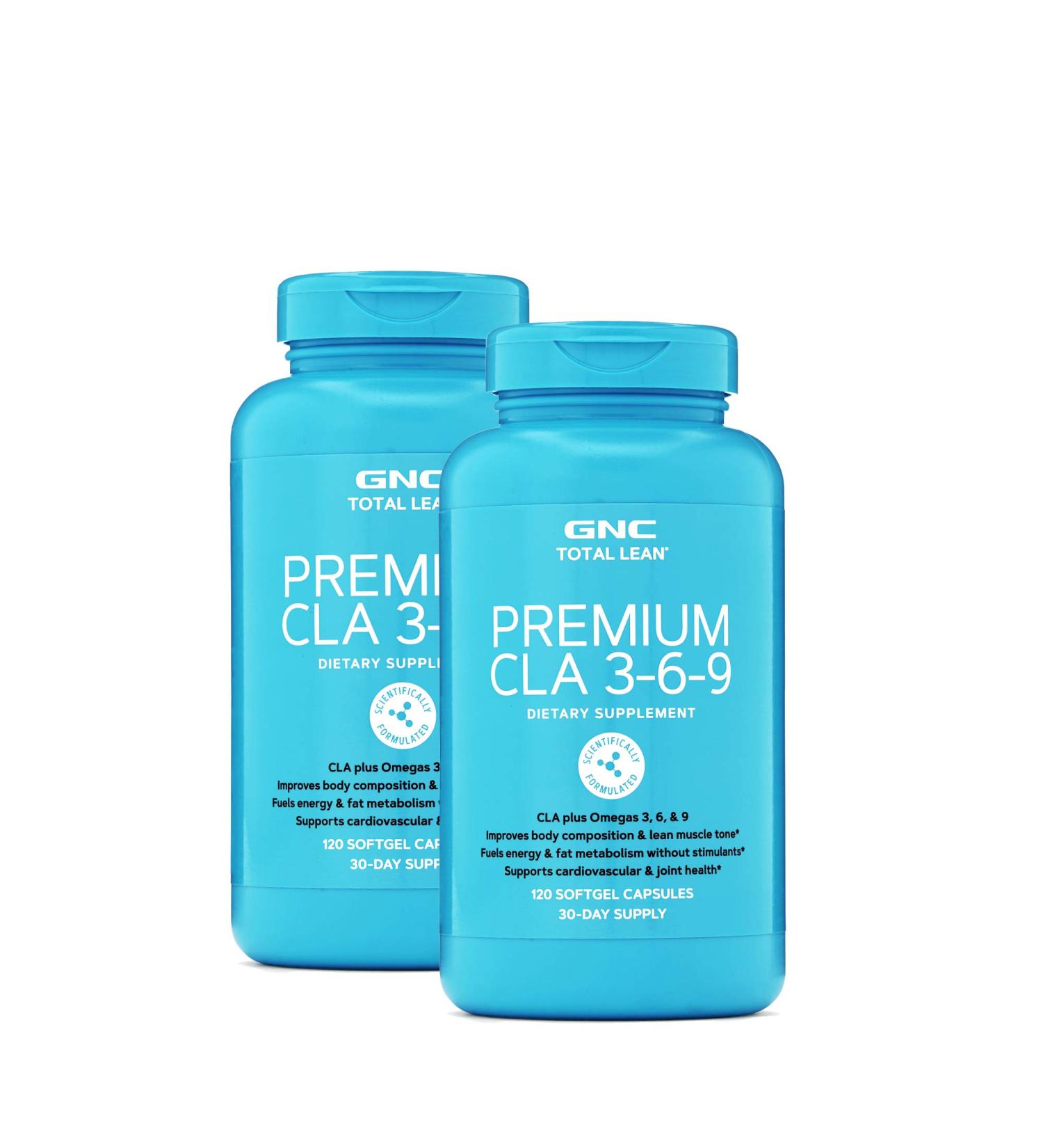 GNC Total Lean Premium CLA 3-6-9 Twin Pack - 120 Softgels | Cardio & Joint Health Support - Buy Online on GoSupps.com