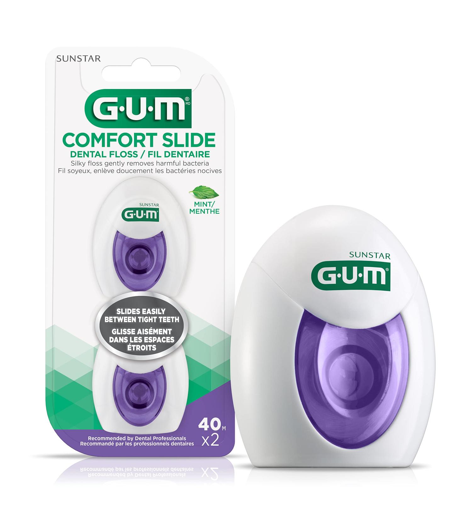 GUM Comfort Slide Dental Floss 2x40M 40.00 m (Pack of 2) Comfort Slide Floss - Buy Online on GoSupps.com