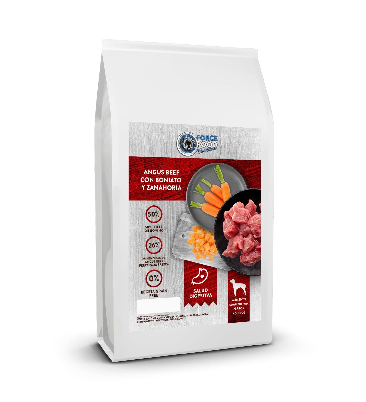 FORCEFOOD Gourmet Grain-free food for adult dogs Angus Beef with sweet potato and carrot (6 kg) - Buy Online on GoSupps.com