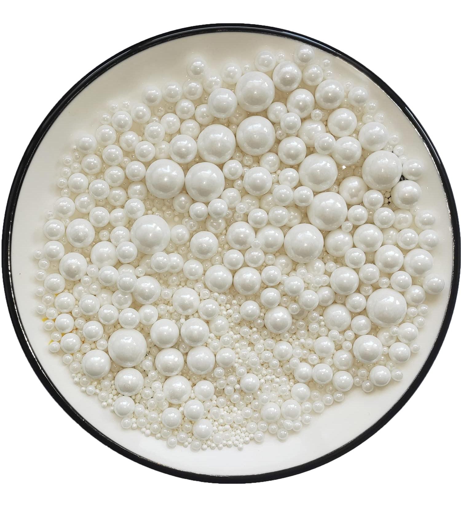 Edible White Pearl Sugar Sprinkles | Cake & Cupcake Toppers | Cookie Decorations for Weddings & Daily Treats - Buy Online on GoSupps.com