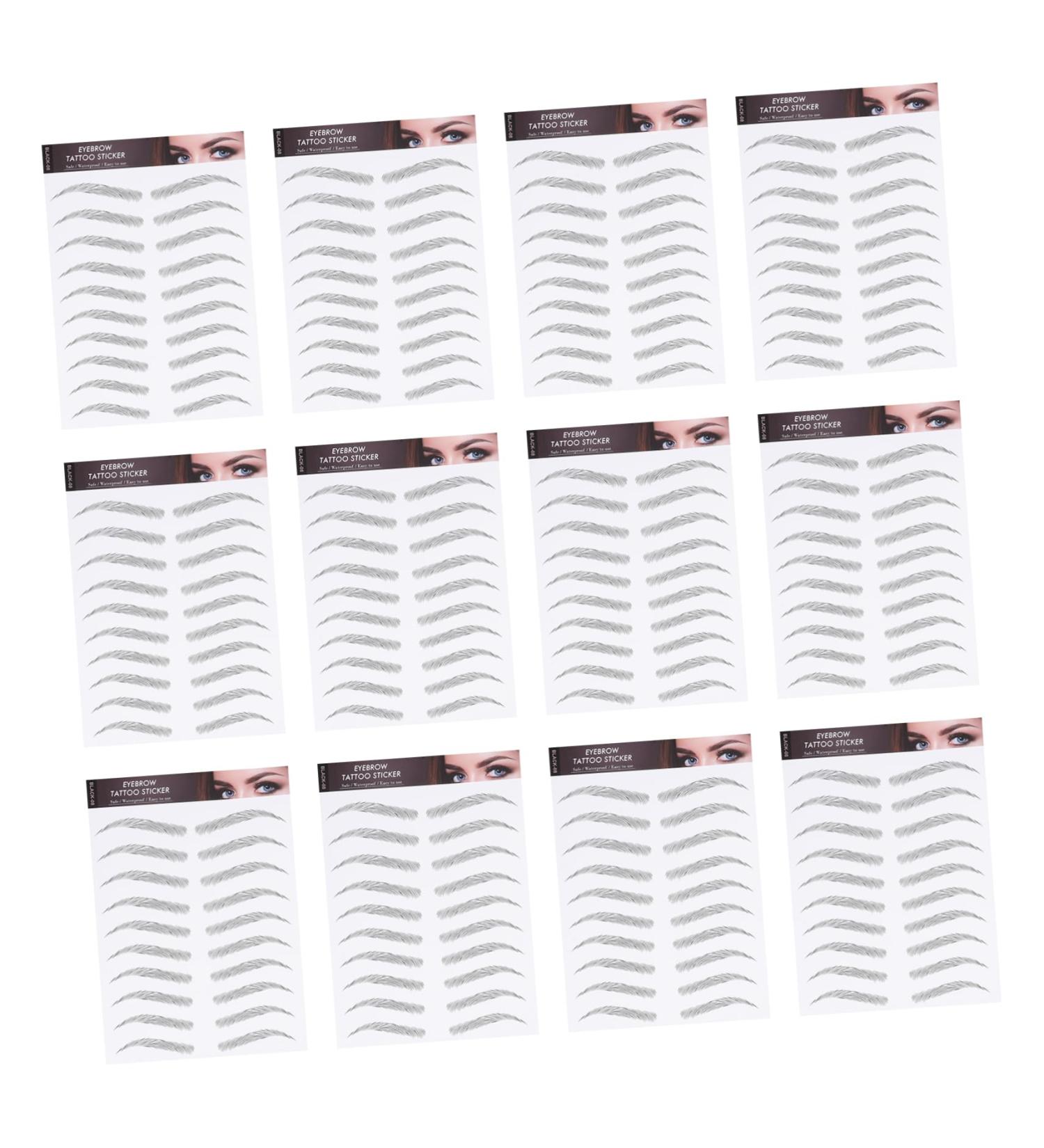 Ipetboom 12 Sheets Waterproof Eyebrow Stickers Makeup Stickers Fake Eyebrows for Women Eyebrow Tool Make up - Buy Online on GoSupps.com