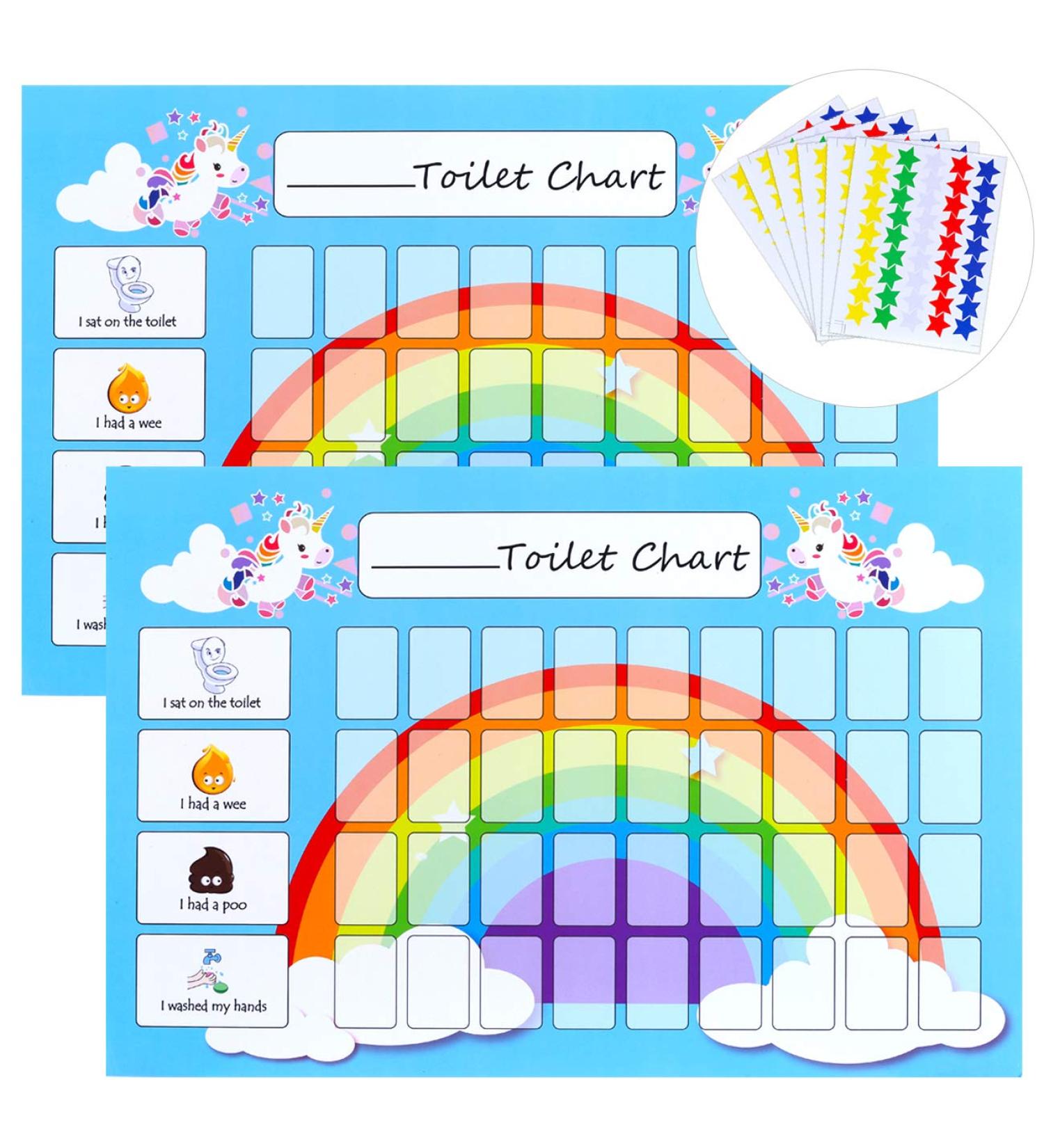 GWHOLE 2 Pack Unicorn Potty Training Reward Chart with 270 Star Stickers for Boys & Girls - Blue - Buy Online on GoSupps.com