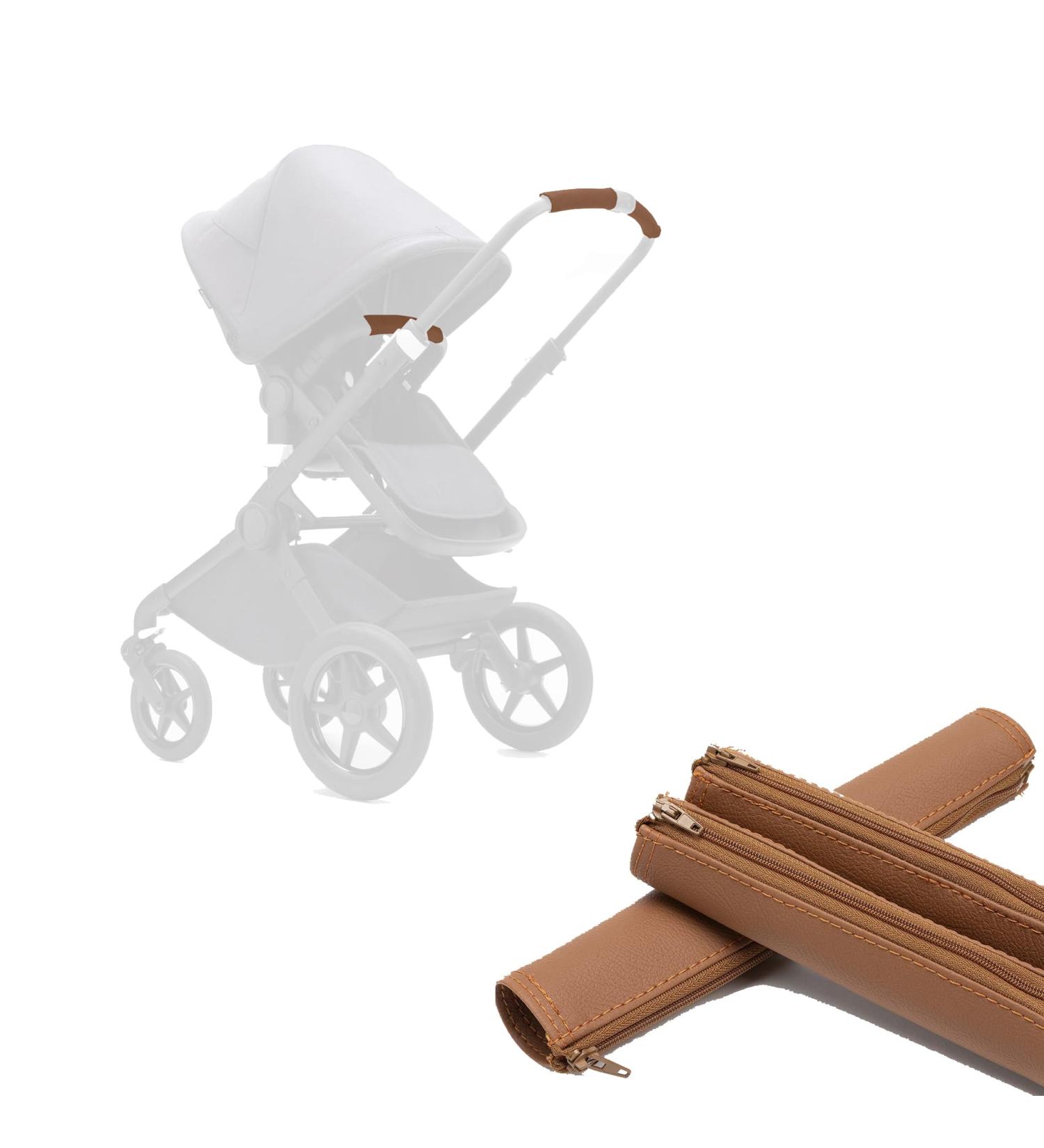 Babydomes Handlebar Covers for Bugaboo Fox 2.3 & Bee 6 | Handmade in Spain | High-Quality Synthetic Leather | Brown Color - Buy Online on GoSupps.com