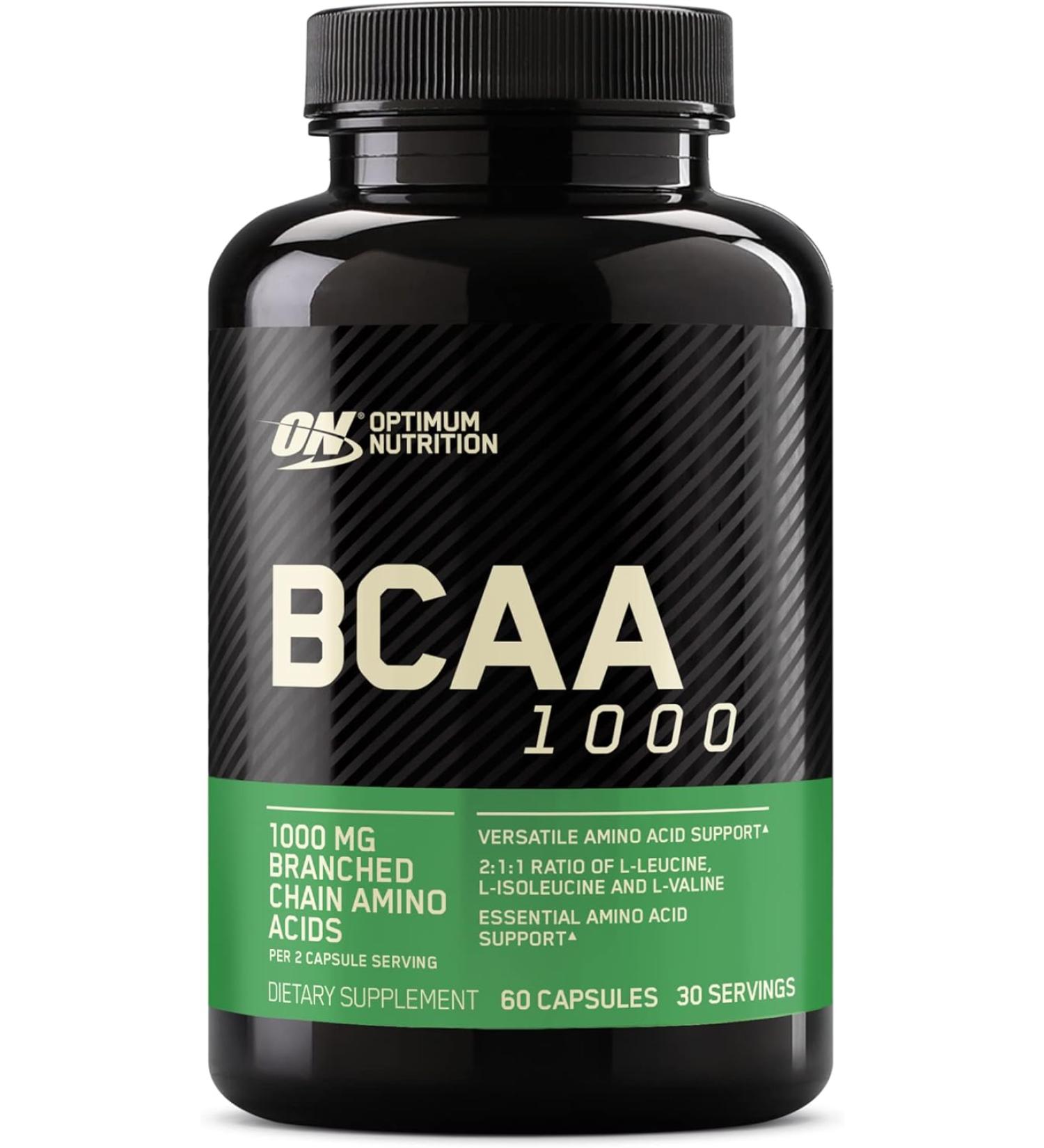 Optimum Nutrition BCAA 1000 Caps - Mega-Size 60 Capsules for Muscle Recovery - Buy Online on GoSupps.com