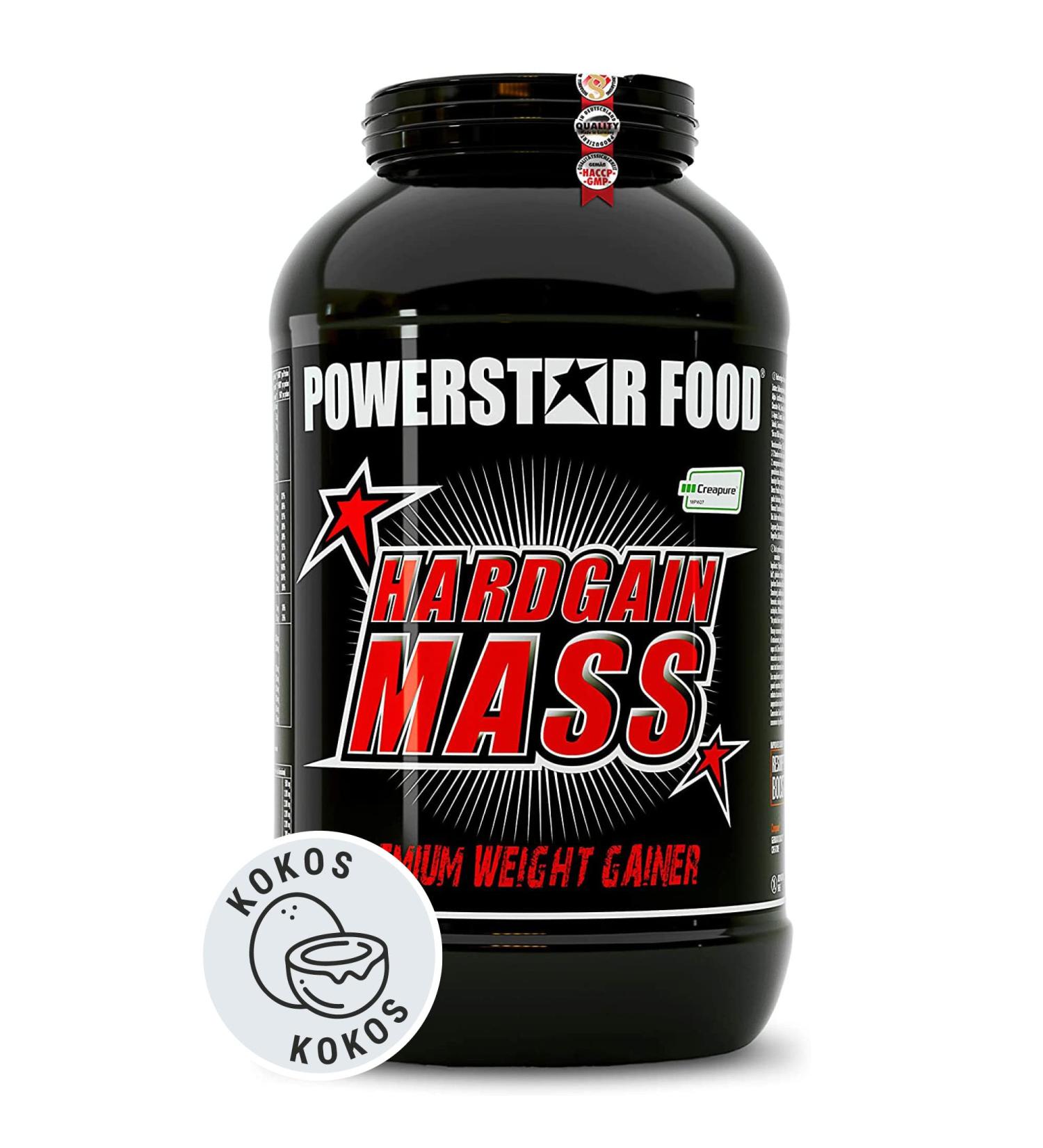 Powerstar Hardgain Mass 3600G - Sugar-Free Weight Gainer with Creatine | Fast Muscle Building & Mass Gain | German Quality | Coconut Flavor (1 Pack) - Buy Online on GoSupps.com