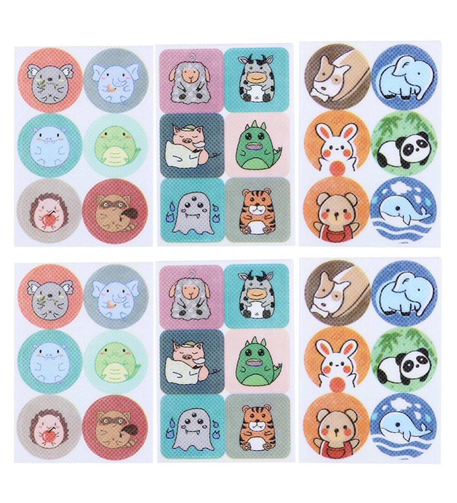 BESTonZON 216pcs Cartoon Decals Adorable - Patches Stickers Animal Pattern 3X3X0.1CM As Shown