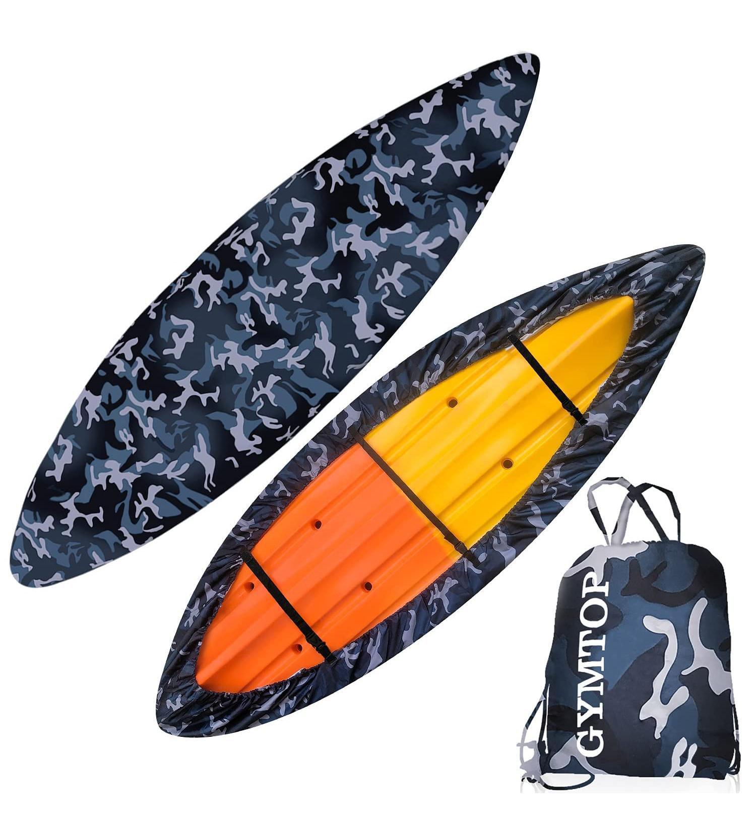 GYMTOP 7.8-18.2ft Waterproof Kayak Canoe Cover - Ocean Camo(420D Thickened) | UV Protection Sunblock Shield, Outdoor Storage Dust Boat Cover for 10.8-12.2ft Kayak - Buy Online on GoSupps.com