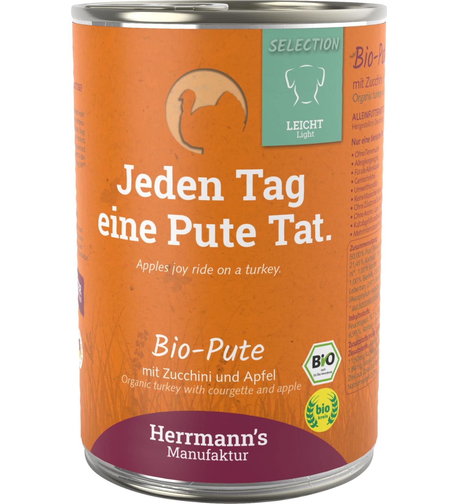 Herrmanns Organic Turkey with Zucchini and Apple Pack of 12 (12 x 400 g)