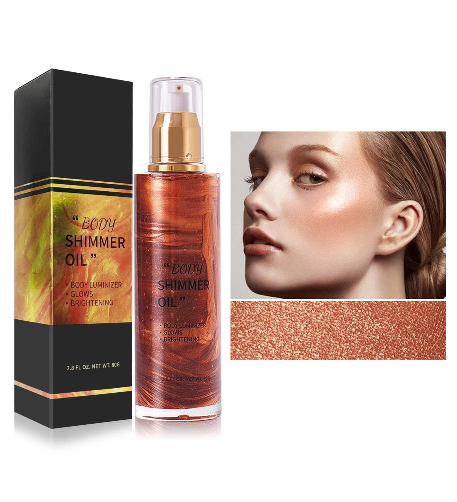 Luminous Golden Brown Body Glow Oil by LOKFAR - Waterproof Moisturizing Liquid Highlighter & Bronzer for Women | 2.8 Fl.oz - Buy Online on GoSupps.com
