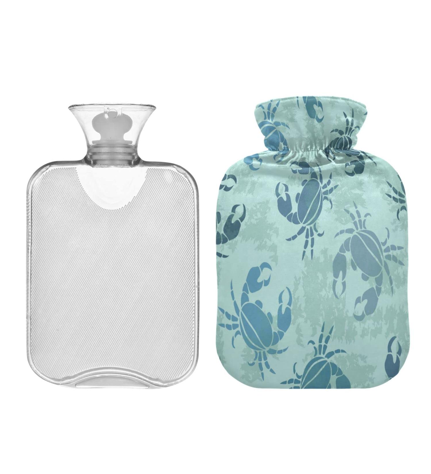 Retro Sweet Crabs 1L Hot Water Bottle - Plush Cover for Kids & Adults | Winter Heat & Comfort - Buy Online on GoSupps.com