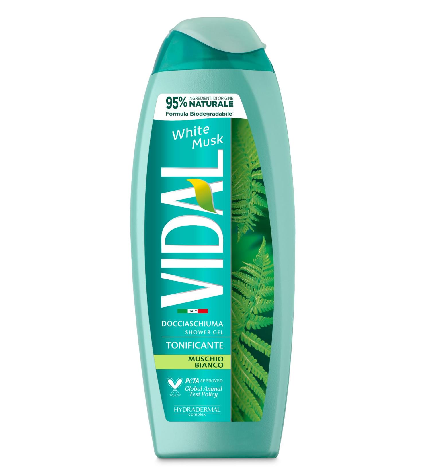 Vidal White Musk Shower Gel 250 ml - Moisturizing & Softening Body Care for Men & Women | Made in Italy - Buy Online on GoSupps.com