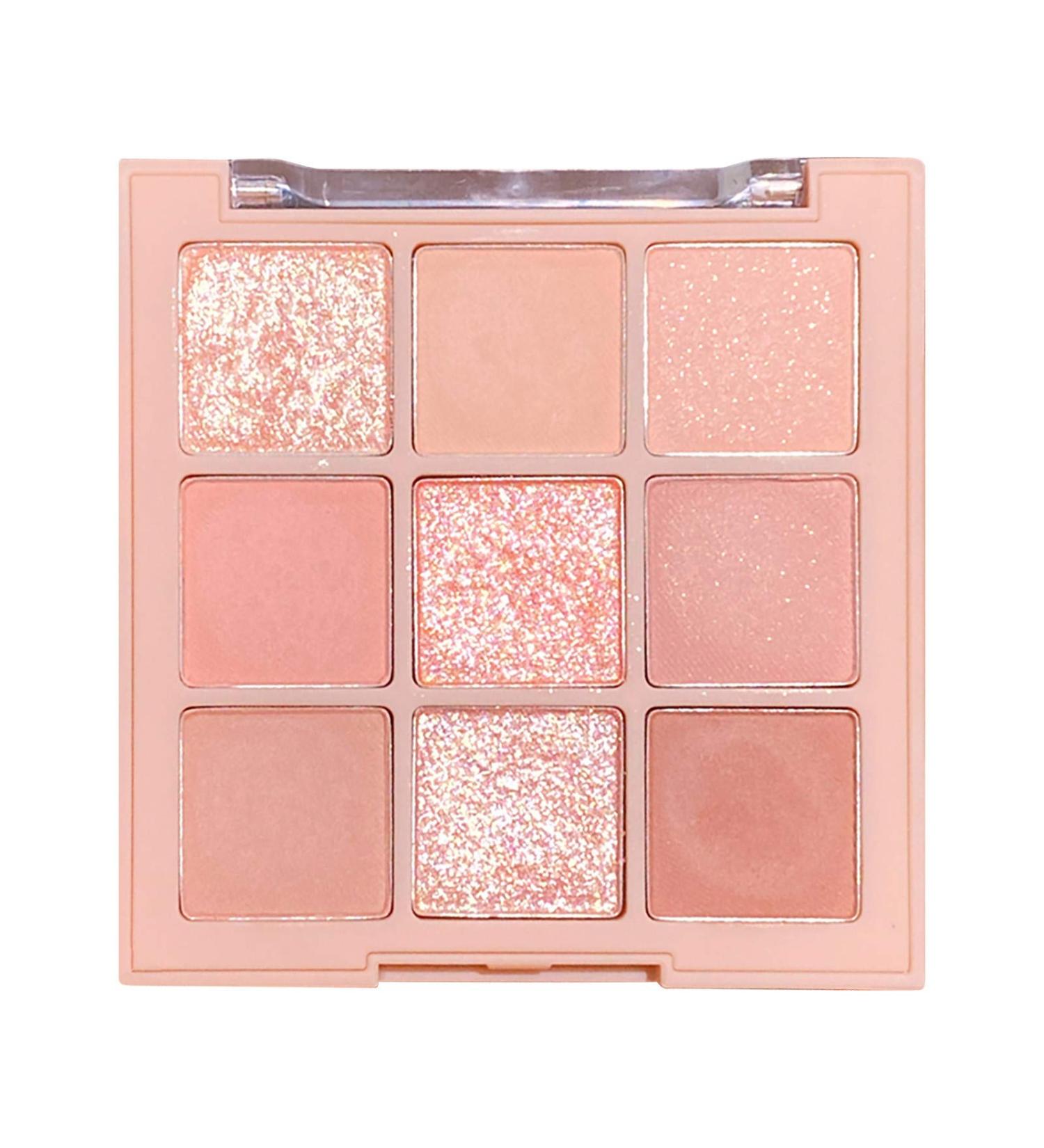 Pigmented Nude Eyeshadow Palette 9 Colors Blendable Long Lasting Eye Shadow Palettes Matte Shimmer Glitter Pearls Eye Shadow Makeup Cosmetics Kit - Buy Online on GoSupps.com