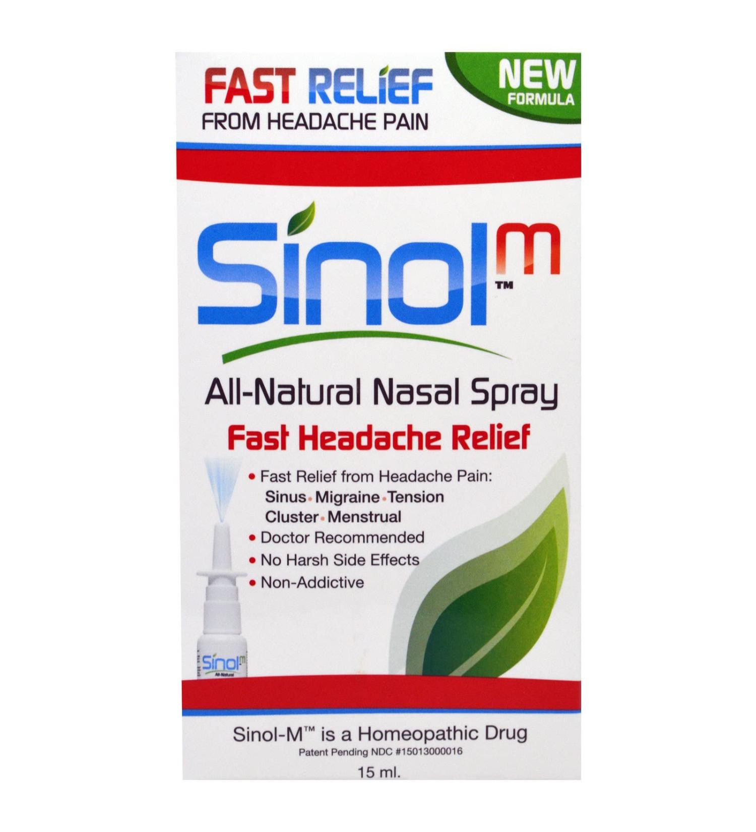 Sinol Headache Relief Spray - Migraine & Tension Relief (15ml, Pack of 2) - Buy Online on GoSupps.com