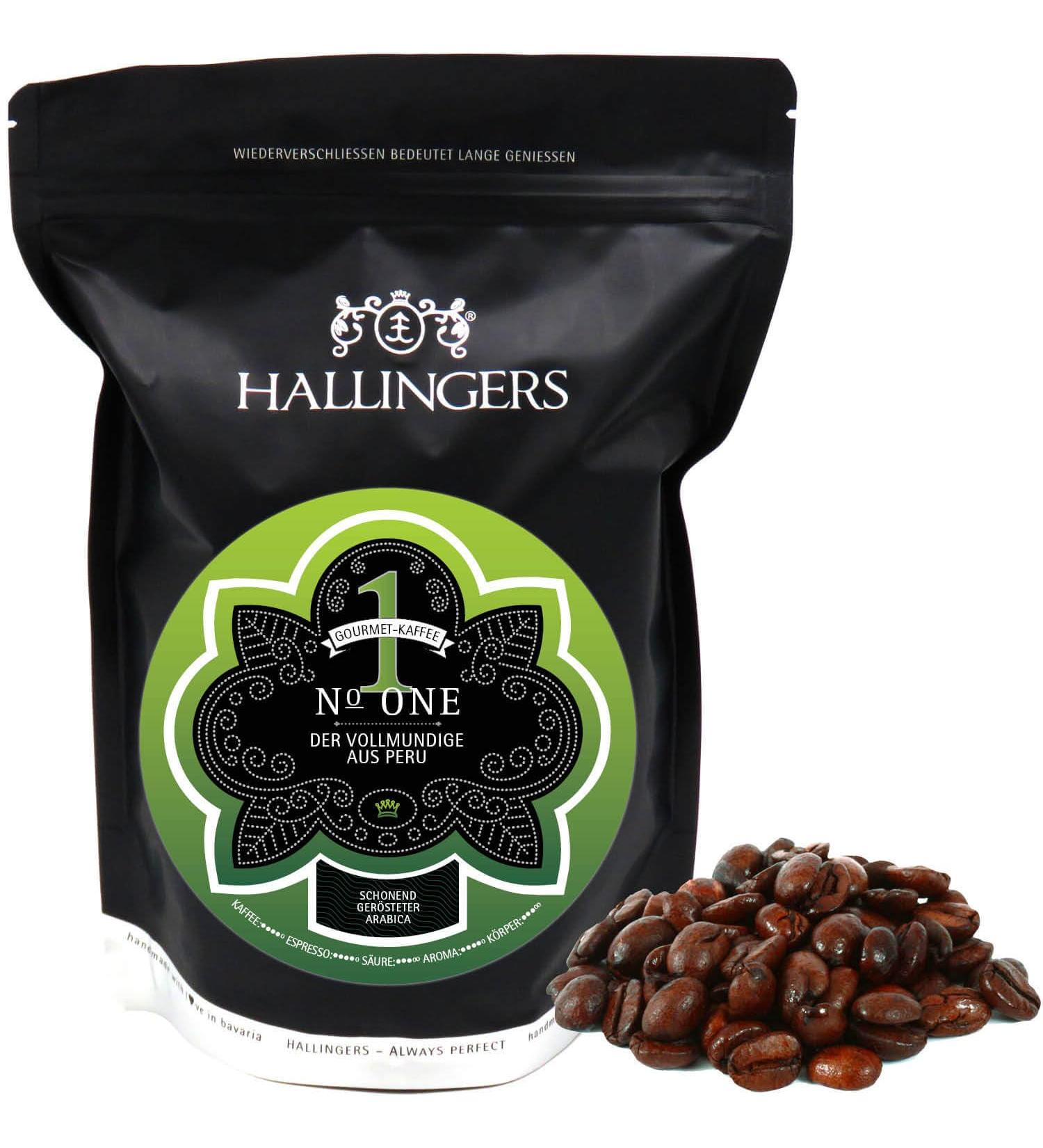 Hallingers No.One Gourmet Coffee from Peru - Perfect Mother's Day & Father's Day Gift - 500g Quality Long-Term Roasted Bag - Buy Online on GoSupps.com