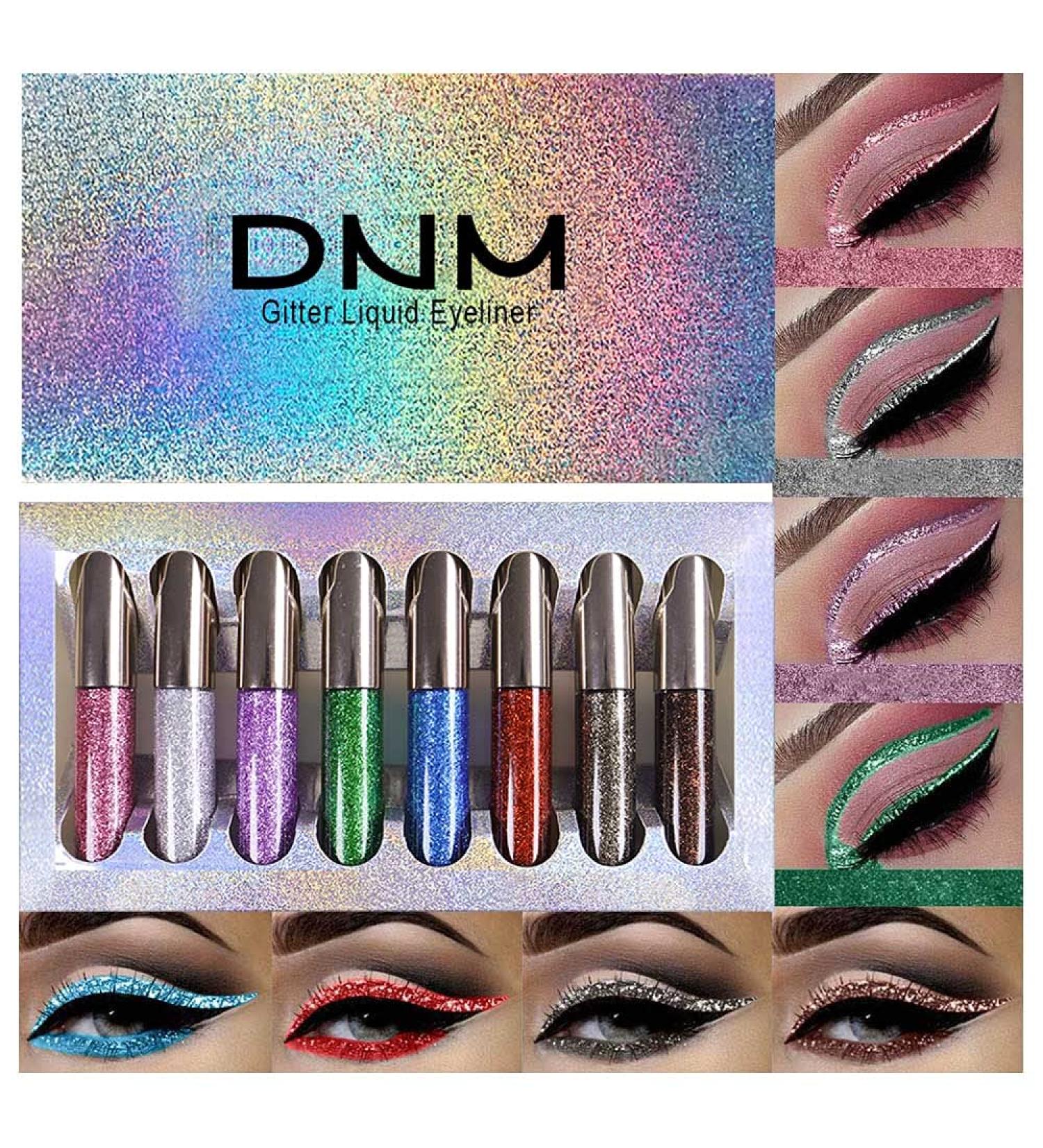 8 Colors Liquid Glitter Eyeliner Set - Shimmering Delineadores de Colores for Eyes - Sparkly Colorful Glitter Gel Liner Pen Pack - Makeup Glitters for Eyes - 8 Count - Buy Online on GoSupps.com