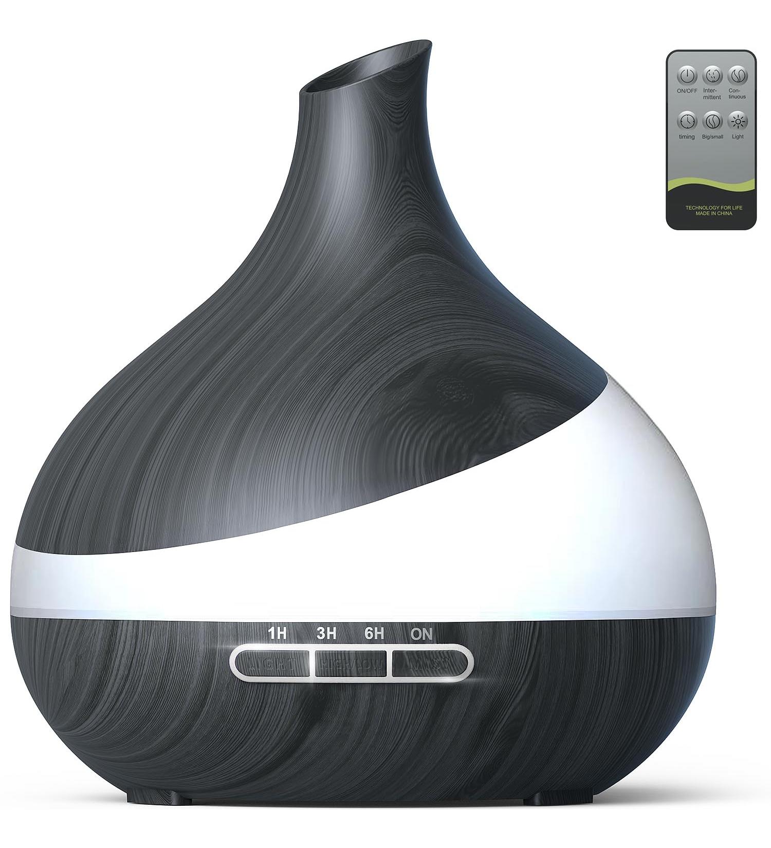 550 ML Essential Oil Diffuser Upgraded Aromatherapy Diffuser for Large Room Aroma diffuser with Remote Control 4 Timer Setting Waterless 14 Color Lights Auto Shut-Off Black - Buy Online on GoSupps.com