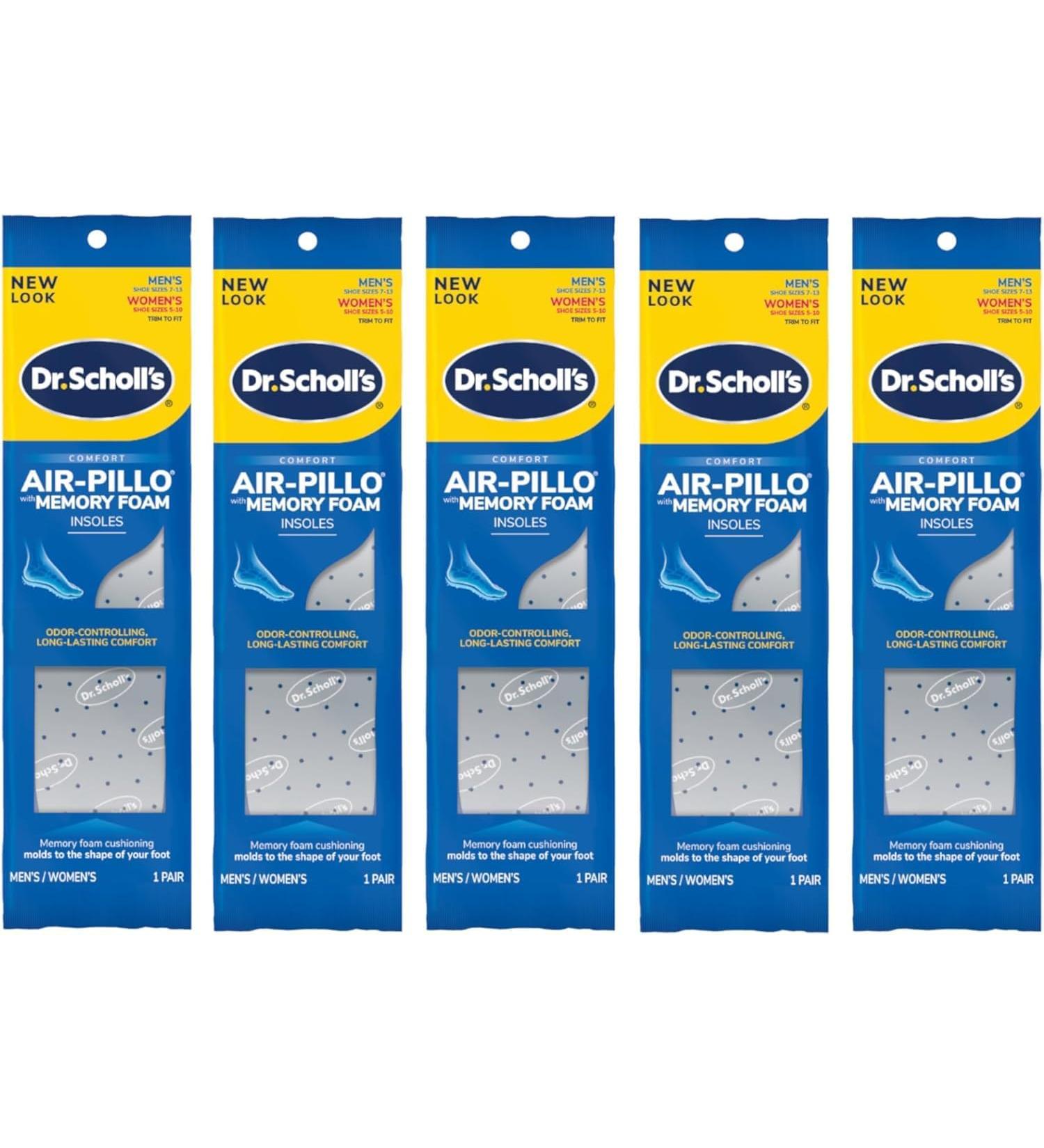 Dr. Scholl's Double Air-Pillo Insoles - Unisex - Pack of 5 - Buy Online on GoSupps.com