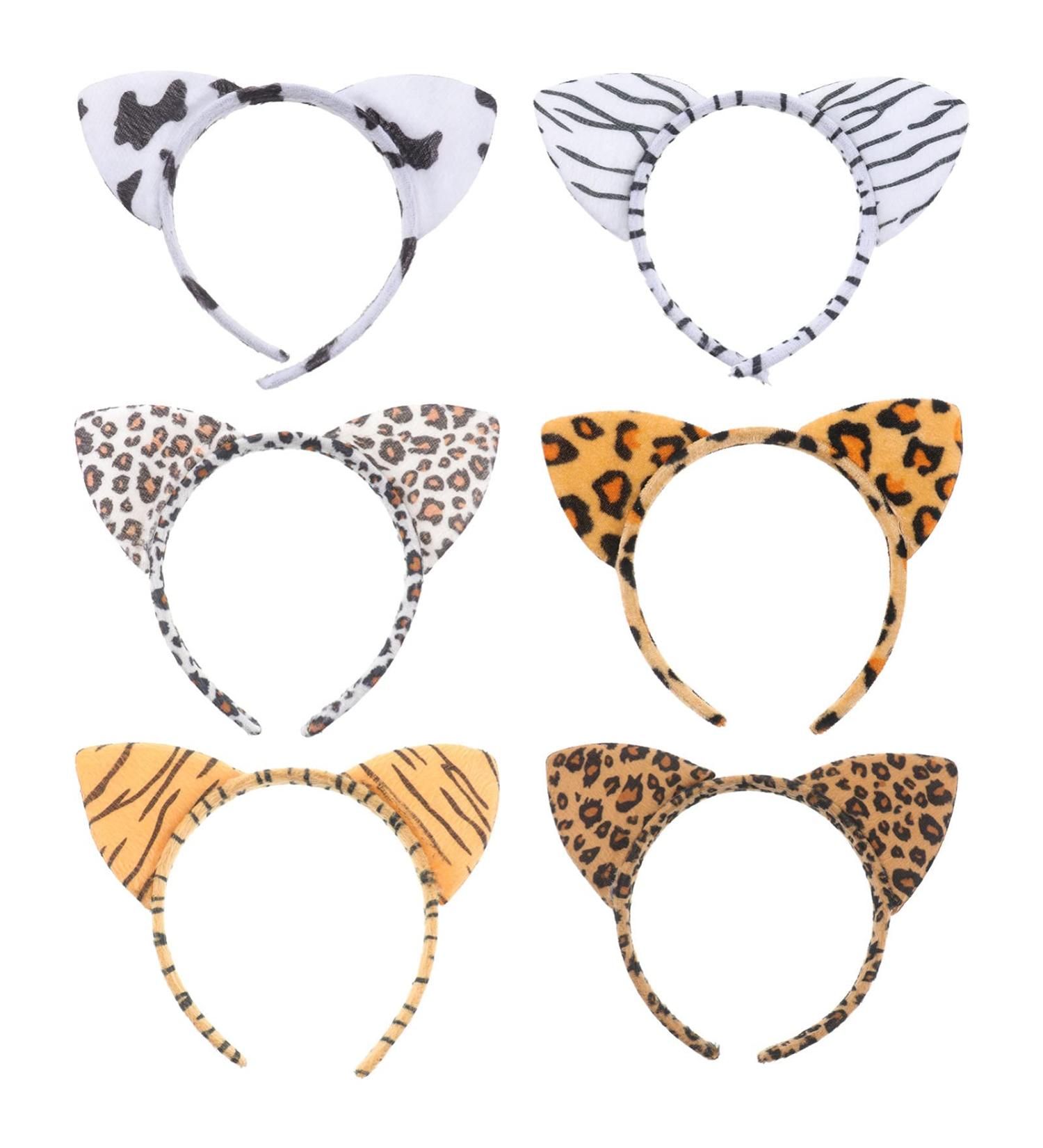 Shop Lurrose 6-Piece Plush Animal Hair Ties - Cat Tiger Leopard Designs for Halloween & Parties | Trendy Accessories for Girls & Women - Buy Online on GoSupps.com