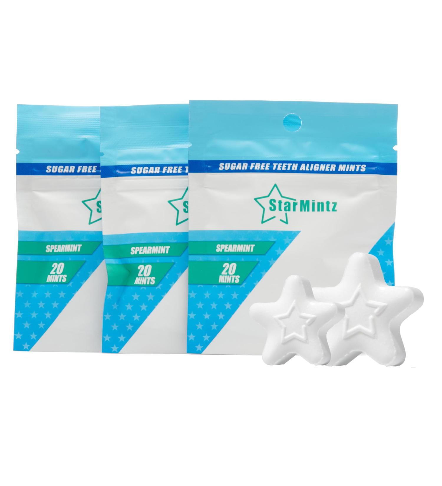 StarMintz Clear Aligner Mints - Aligner Pain Relief & Seat Aligners - 100% Plant Based Xylitol - Fresh Breath - Invisalign Friendly - 1 Bag - Buy Online on GoSupps.com