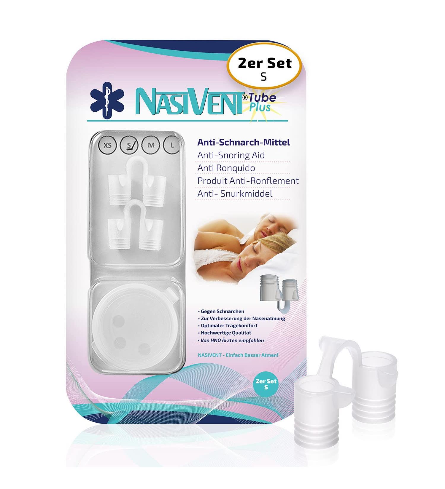 Nasivent Tube Plus - Premium Anti-Snoring Nasal Silator for Improved Breathing - Easy to Use & Includes Storage Box - Transparent S (2 Pack) - Buy Online on GoSupps.com