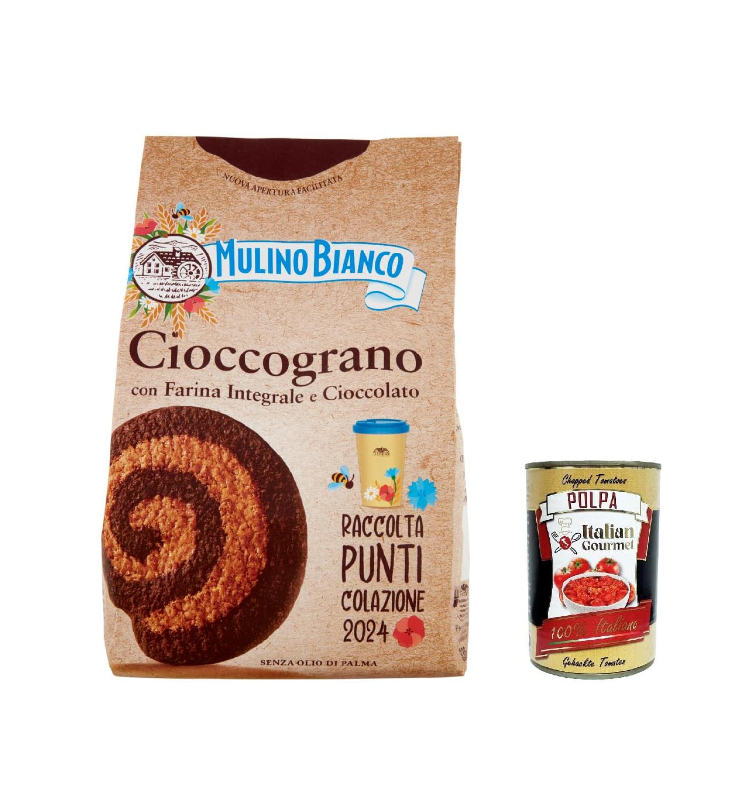  Italian Gourmet E.R. Mulino Bianco Cioccograno Set of 6 complete cookies with chocolate 350 g + Italian Gourmet Pulp 400 g - Buy Online on GoSupps.com
