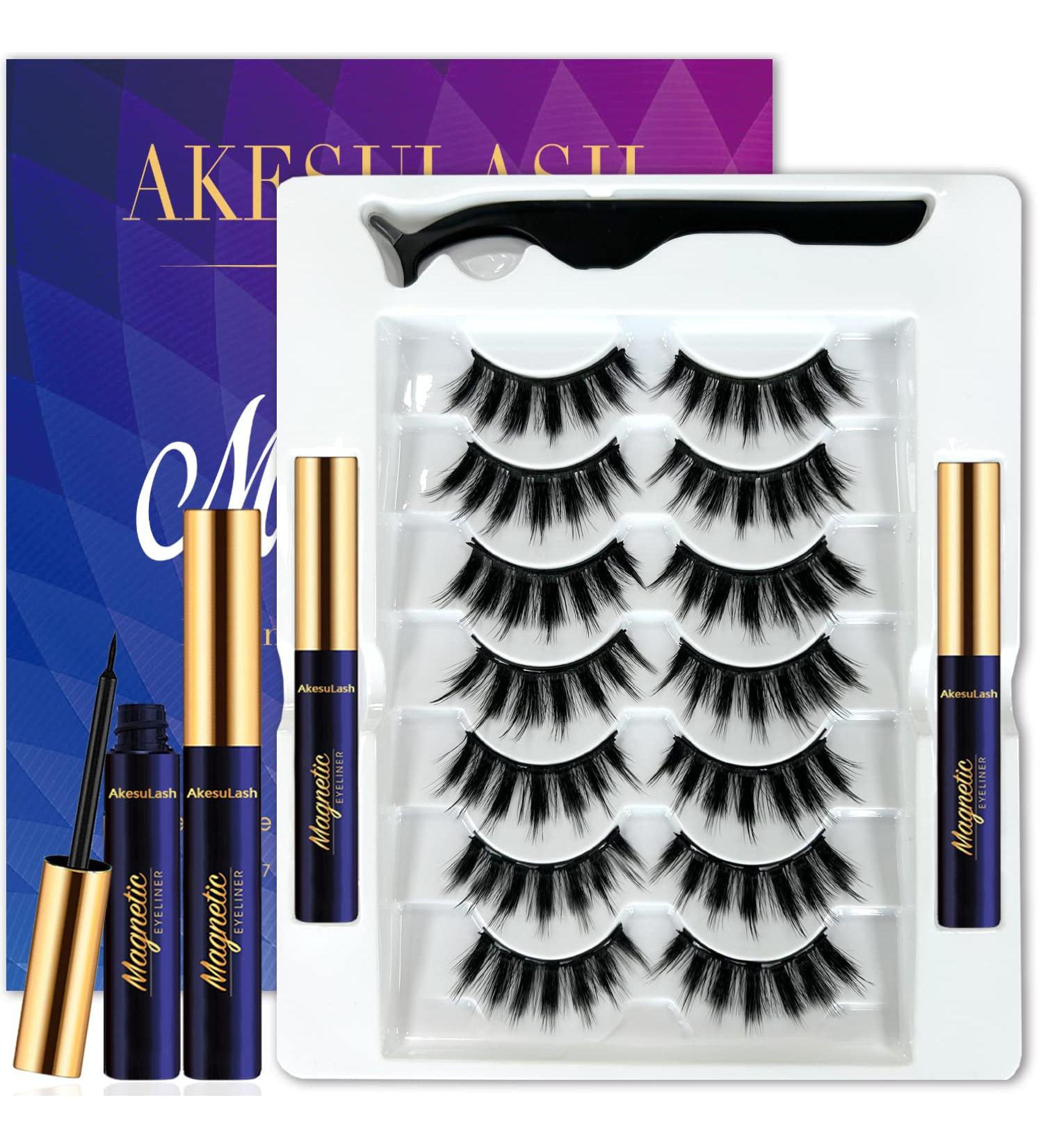 Magnetic Eyelashes Natural Look - 7 Pairs with Magnetic Eyeliner | Reusable Lightweight & Comfortable | Easy to Apply All Eye Shapes Cruelty-Free - Buy Online on GoSupps.com