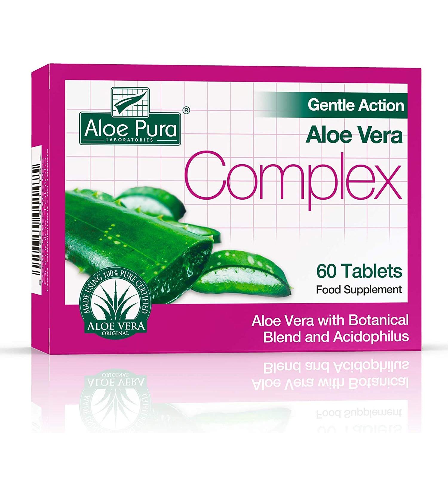 Aloe Pura Gentle Action Aloe Vera Complex 60 Tablets (Pack of 2)