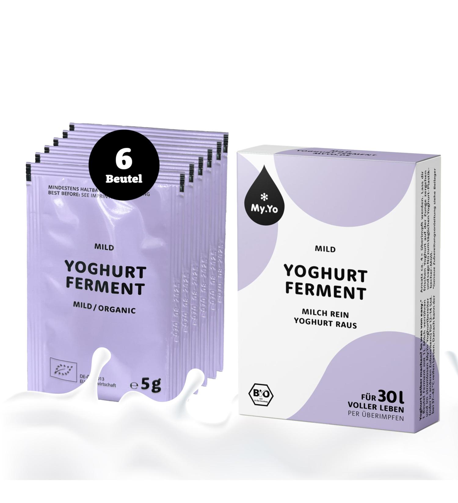 Buy Organic Yoghurt Ferment Mild by My.Yo - 6 Bags of Powder for Perfect Homemade Yogurt | International Shipping Available - Buy Online on GoSupps.com