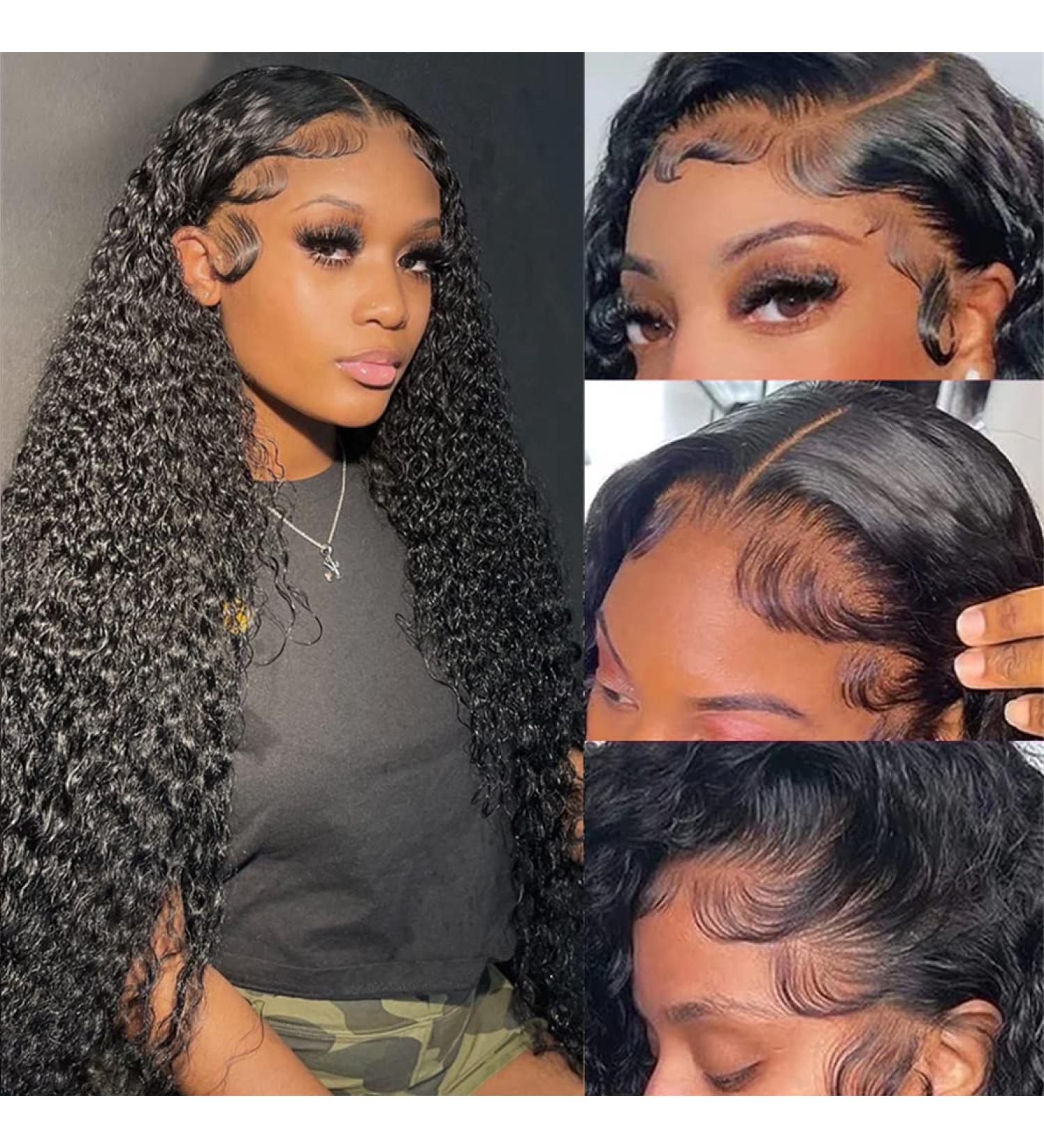 Kiss Love 28-Inch Deep Wave Lace Front Wig - 13X4 Human Hair for Black Women | Pre-Plucked with Natural Baby Hair & 150% Density - Buy Online on GoSupps.com