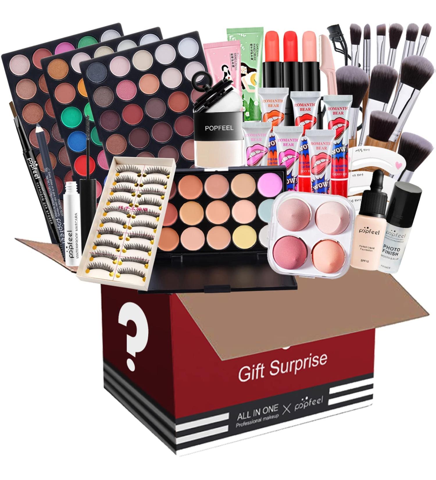 FantasyDay Multifunctional Make-Up Gift Set | Complete Cosmetics Kit for Face Eyes & Lips | Eyeshadow Palette Lipstick Rouge Mascara & Brushes | Perfect Makeup Case - Buy Online on GoSupps.com