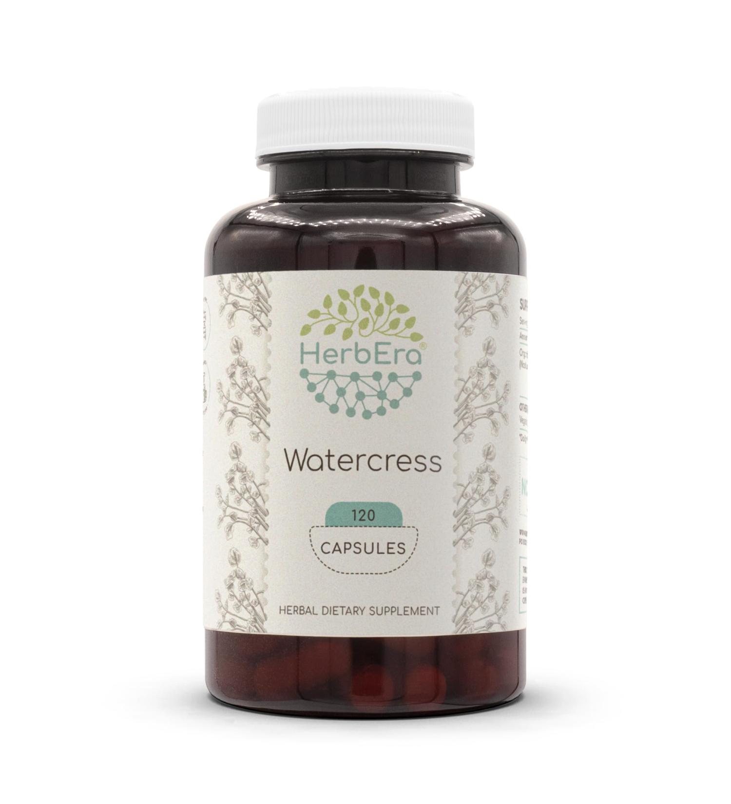 Buy Watercress Capsules 120 ct - 800 mg Dried Herb (Nasturtium Officinale) for Optimal Health - International Shipping Available - Buy Online on GoSupps.com