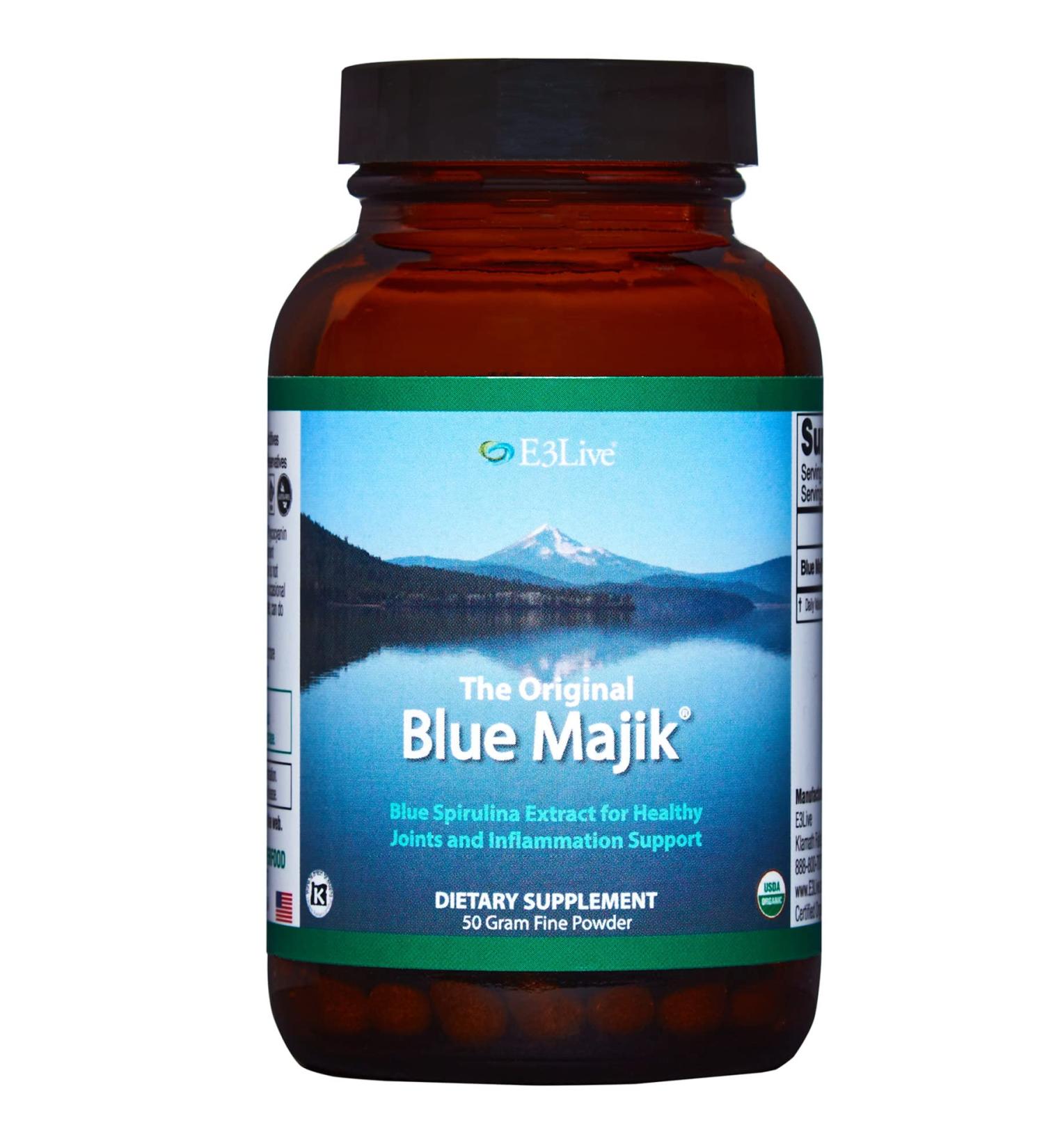 E3live Blue Majik - 30% Phycocyanin Content - Chemical-Free 50 Grams 1.76 Ounce (Pack of 1) - Buy Online on GoSupps.com
