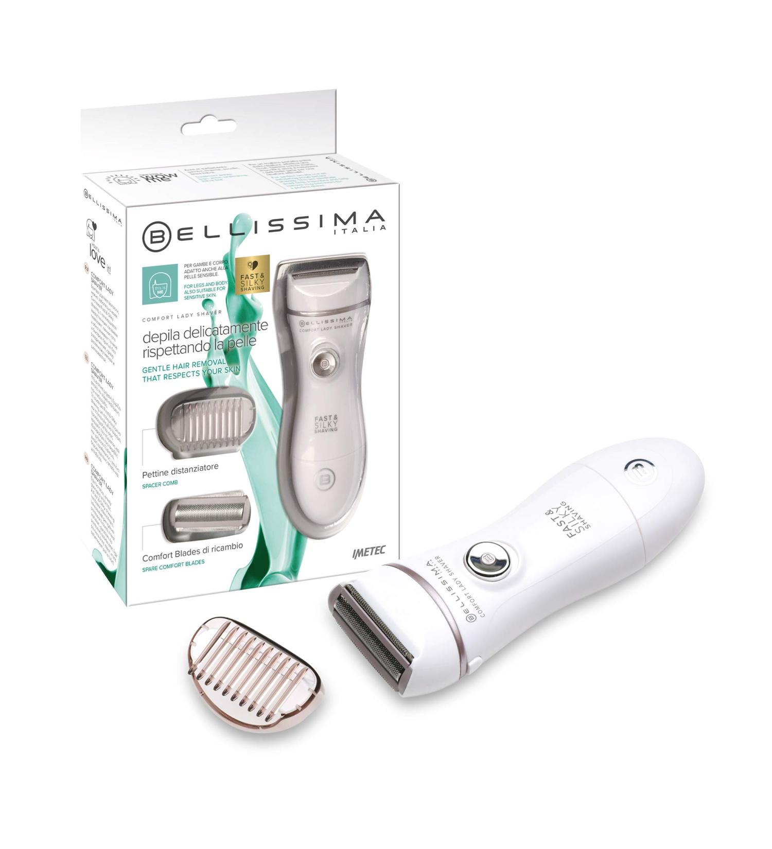 Imetec Bellissima Comfort Lady Shaver - Wet & Dry Electric Shaver for Women | Rounded Pivoting Blades International Shipping Available - Buy Online on GoSupps.com