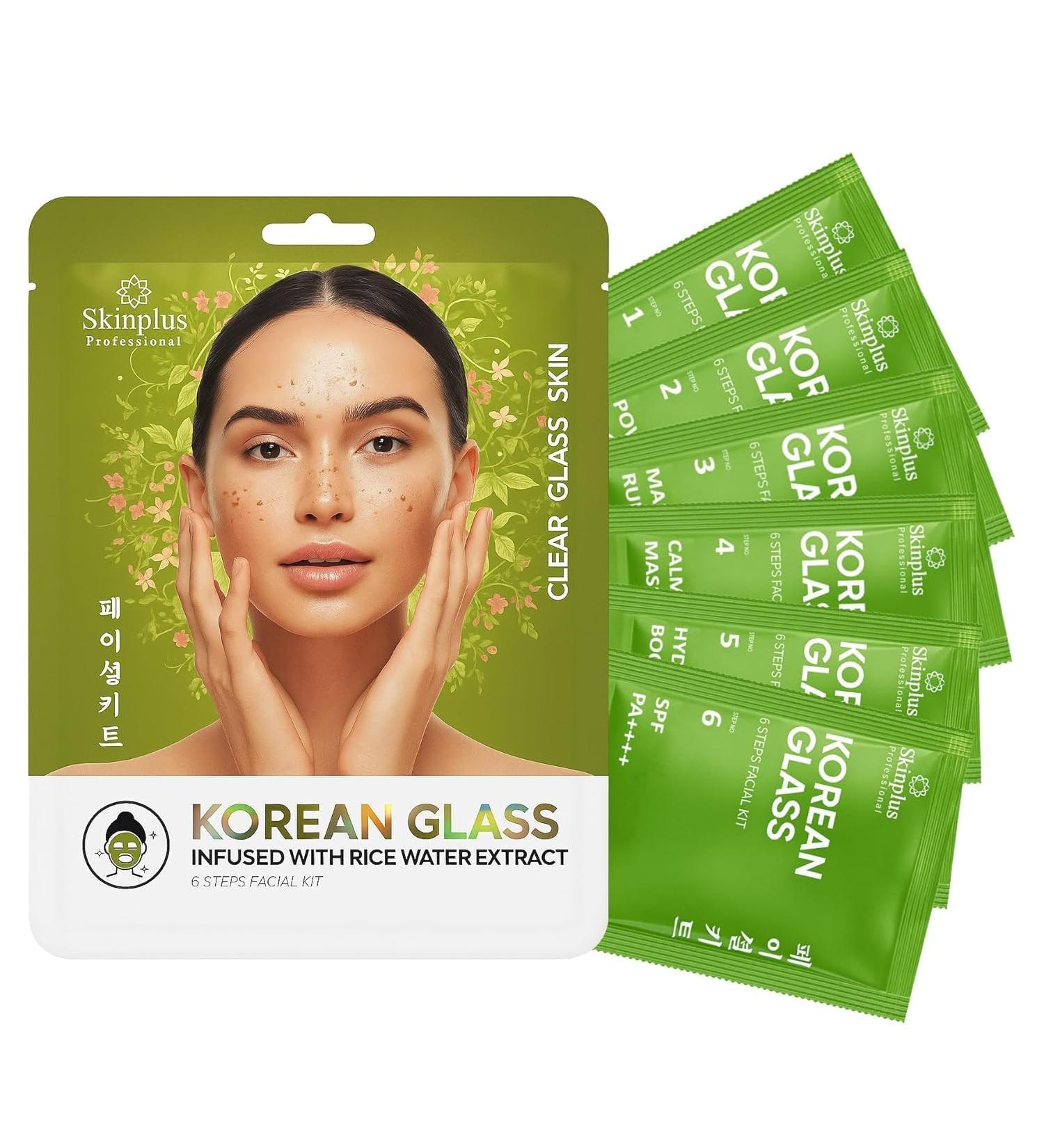 Korean Skin Care Set - 6-Step Professional Skincare System with Rice Water Brightening & Hydrating Glass Skin Korean Skincare for Radiant Glowing Skin Pack of 3 - Buy Online on GoSupps.com
