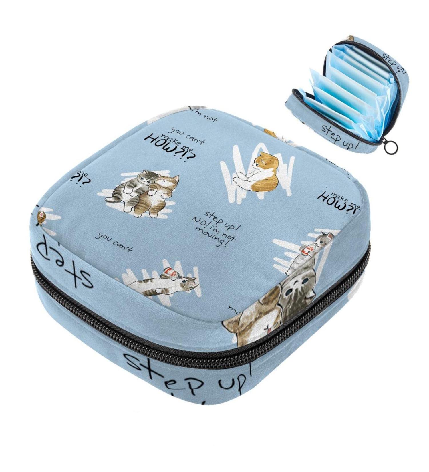 Beautiful Cat Women's Napkin Storage Bag - Portable Period Bag for Women Teens & Girls | Menstrual Cup & Breastfeeding Pillow Holder - Buy Online on GoSupps.com
