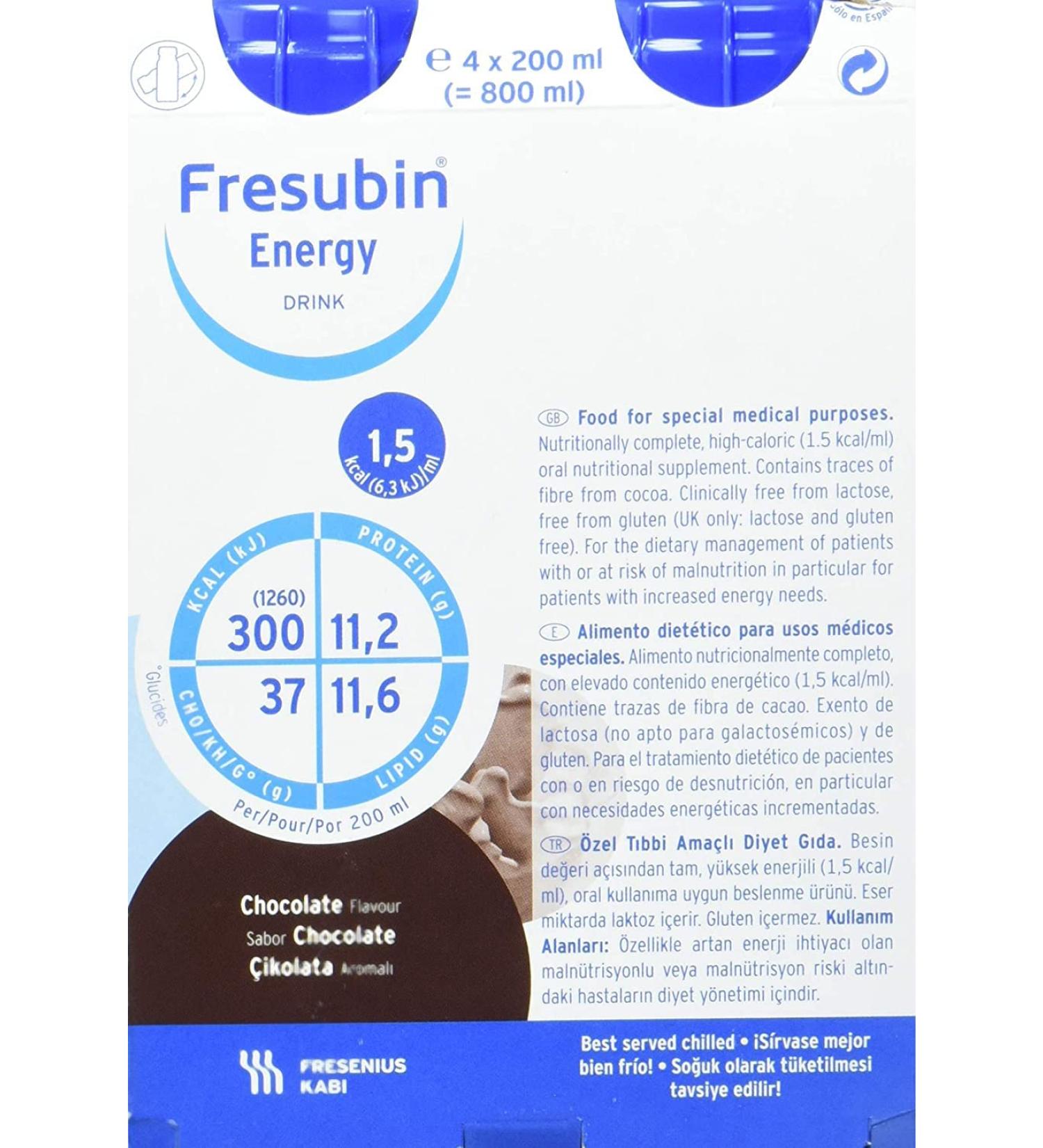 Fresubin Energy Chocolate (4 x 200ml)**G - Buy Online on GoSupps.com
