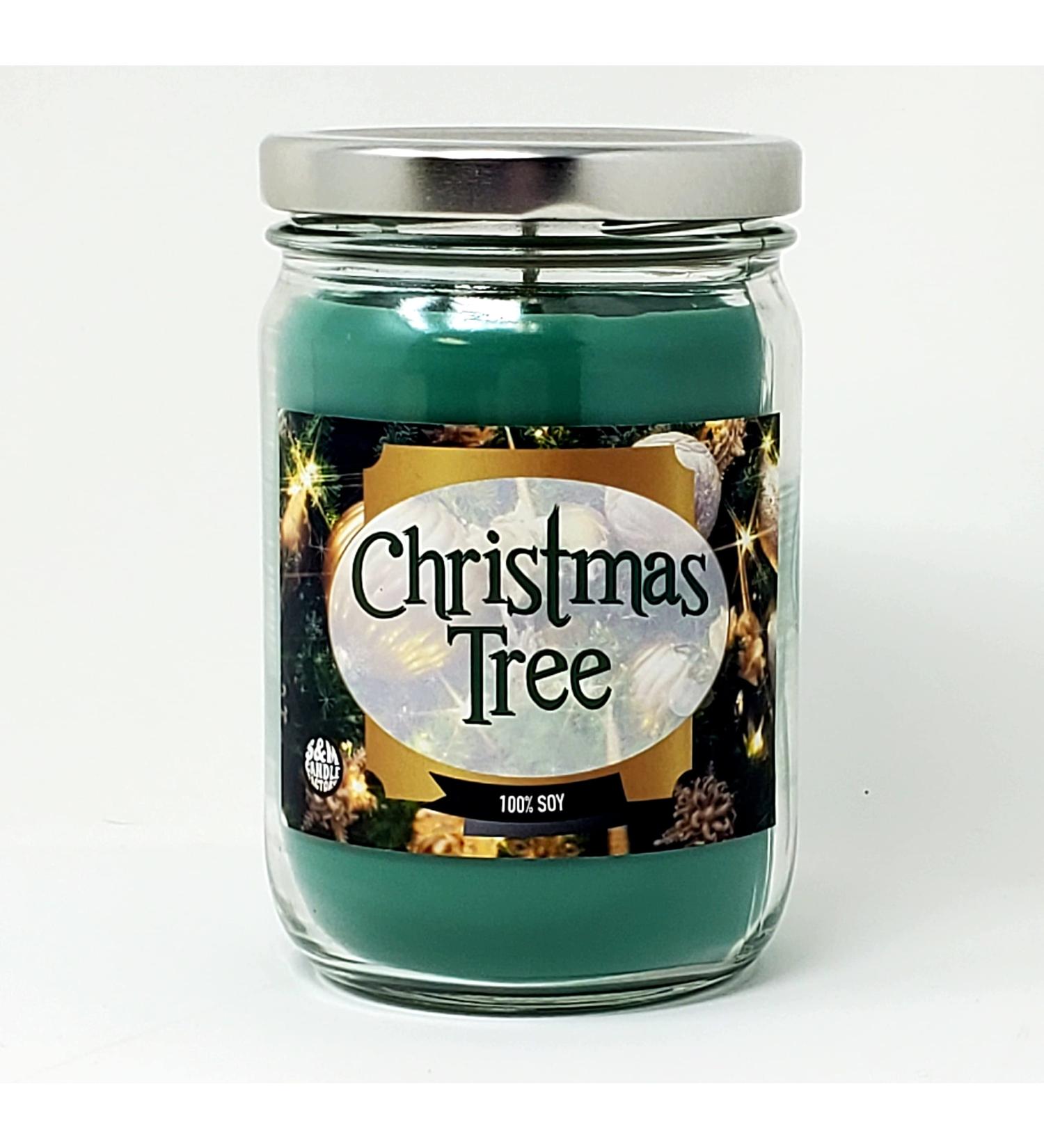 Clearance 3 Wick Christmas Tree Scented Soy Wax Candle - 12oz Made in USA | 75 Hour Burn Time - Buy Online on GoSupps.com