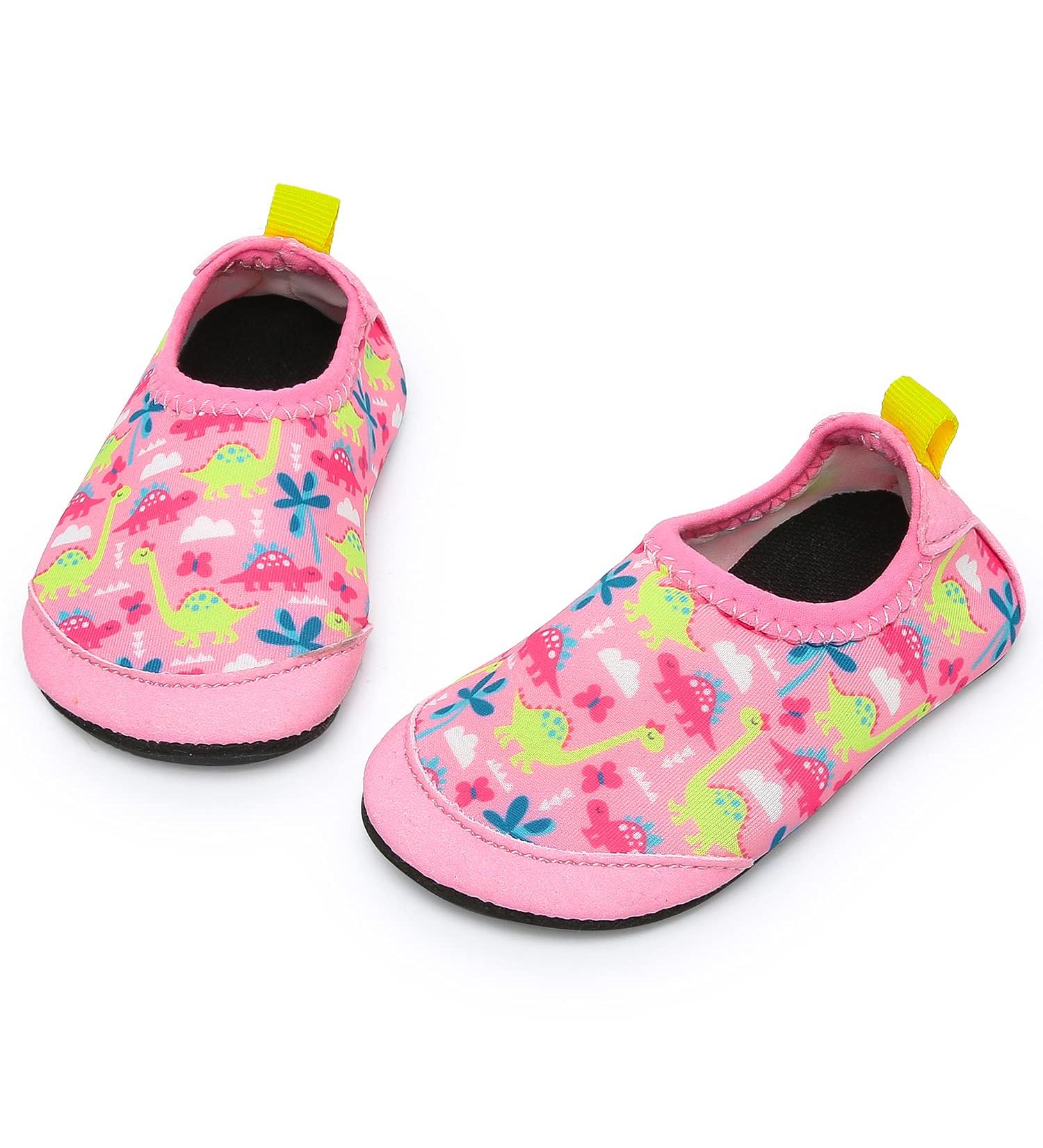 Yorgou Baby Beach Shoes - Quick-Drying Dinosaur Pink Aqua Shoes for Kids | Slipproof Water Shoes for Beach & Pool - Buy Online on GoSupps.com