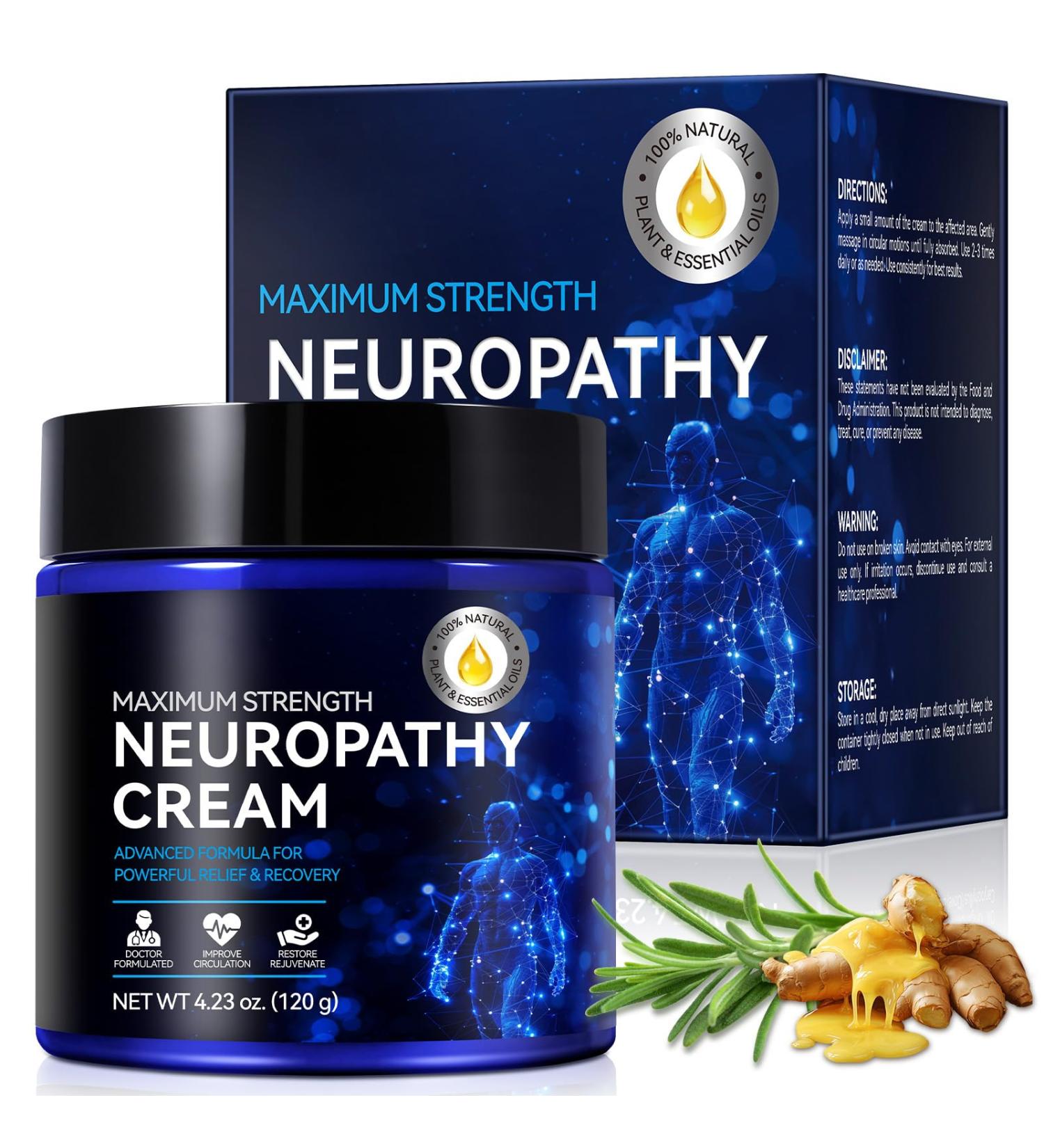 AIQIUSHA Nerve Relief Cream Maximum Strength Neuropathy Relief Cream Natural Ingredients Soothing Foot & Hand Cream for Nerve Discomfort Tingling & Burning Sensations Fast Absorbing for Men & Women - Buy Online on GoSupps.com
