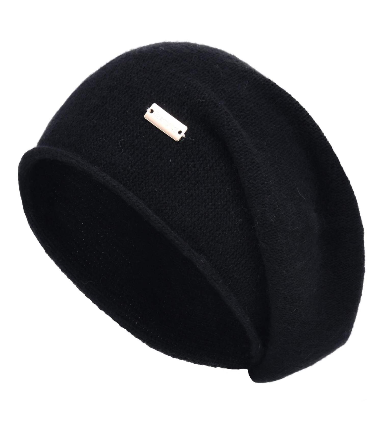 Jaxmonoy Cashmere Slouchy Knit Beanie Hat for Women - Winter Soft Warm Black Skull Cap - Buy Online on GoSupps.com