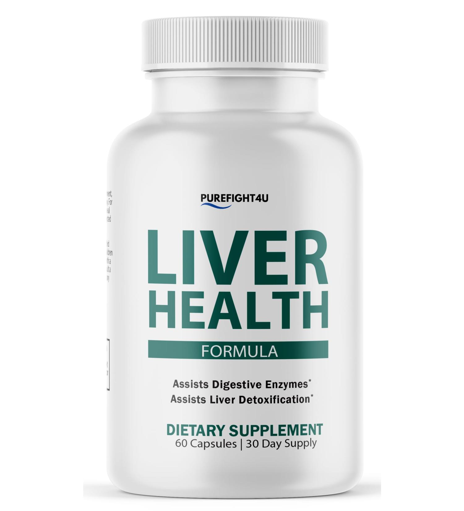 PureFight4U Liver Health Herbal Liver Support Supplement Liver Cleanse Detox & Repair Formula with Milk Thistle Silymarin Dandelion Root and Artichoke Extract for Liver Health 60 Capsules (1Pack) - Buy Online on GoSupps.com
