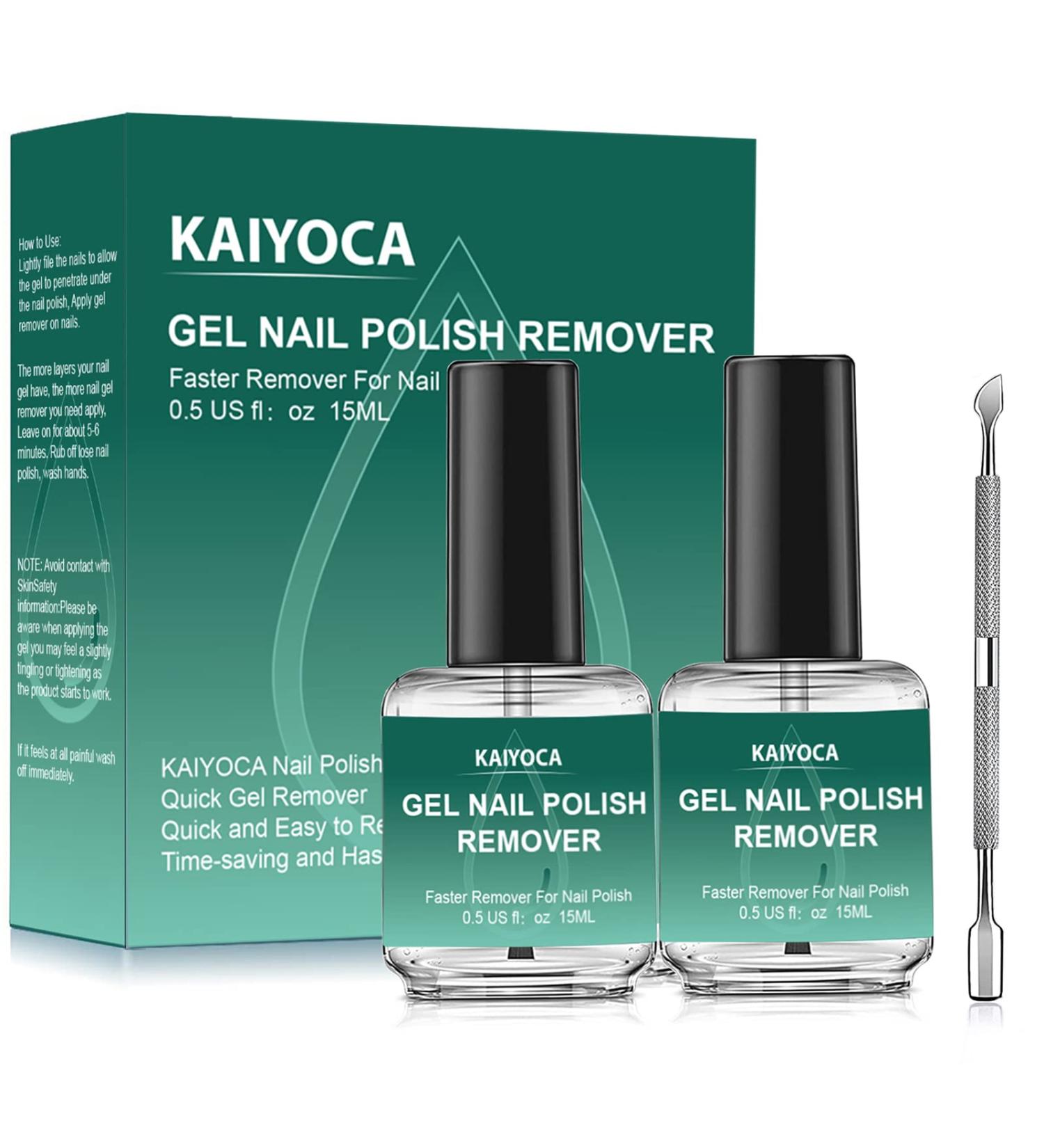 2 Pack Gel Nail Polish Remover Set with Cuticle Pusher - Fast & Easy Nail Polish Removal in 3-5 Minutes, No Tin Foil or Clips Needed - Gentle on Nails - Buy Online on GoSupps.com