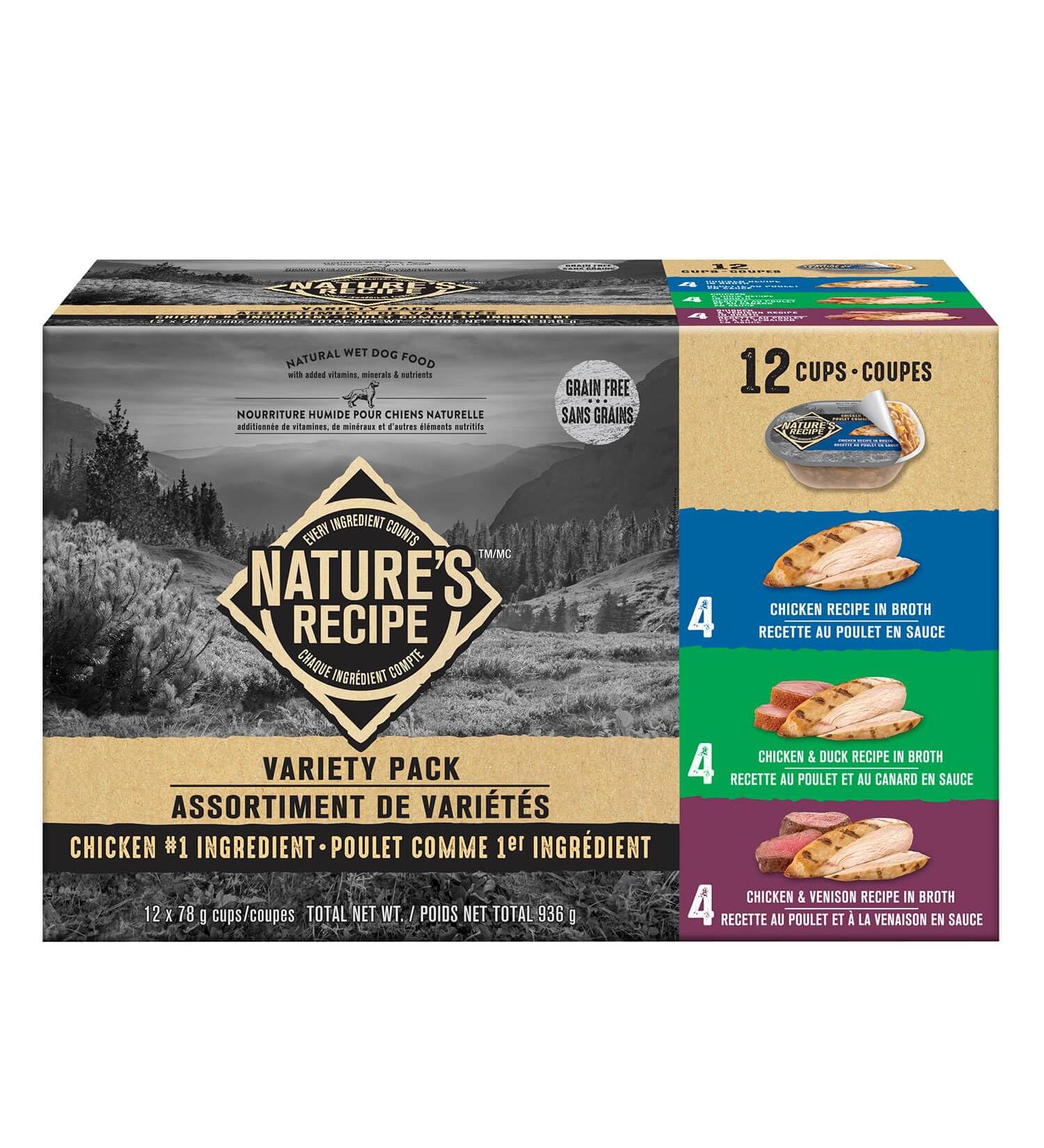 Nature s Recipe Chicken Chicken & Duck Chicken & Venison Wet Dog Food Variety Pack 936 g 12 pk Variety Pack 936 g (Pack of 1) - Buy Online on GoSupps.com