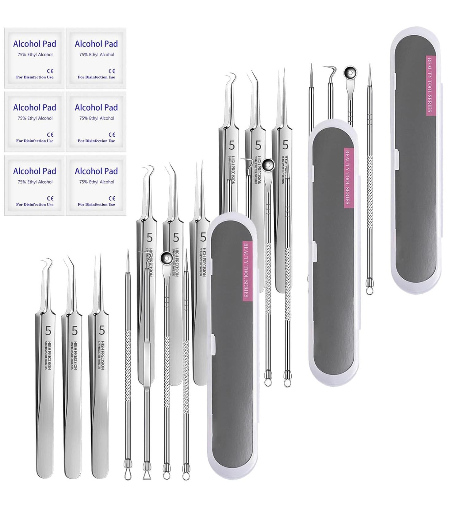 Usiveinborn Blackhead Remover Usiveinborn Tweezers Professional Facial Blackhead Remover Tweezers Usiveinborn Facial Blackhead Remover Set 3 Shapes and 5 Sets of Beauty Tool Series(3set) - Buy Online on GoSupps.com