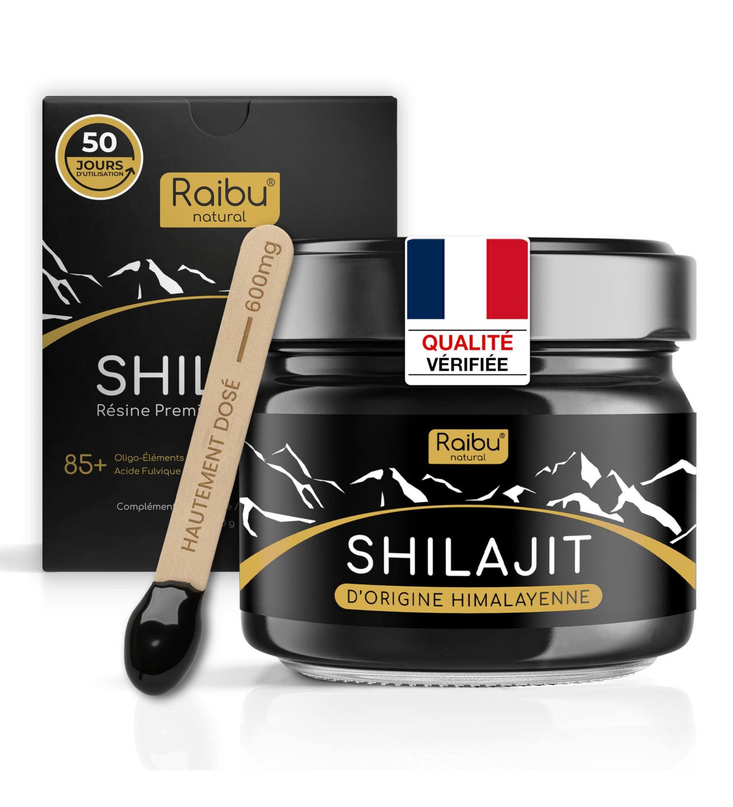 Shilajit Pure R sine de Shilajit Himalaya - Natural Riche en Acide Fulvique et Min raux - Sans Additifs et Test en Laboratoire - Authentique et Naturel 30g - Spatule Incluse - Buy Online on GoSupps.com