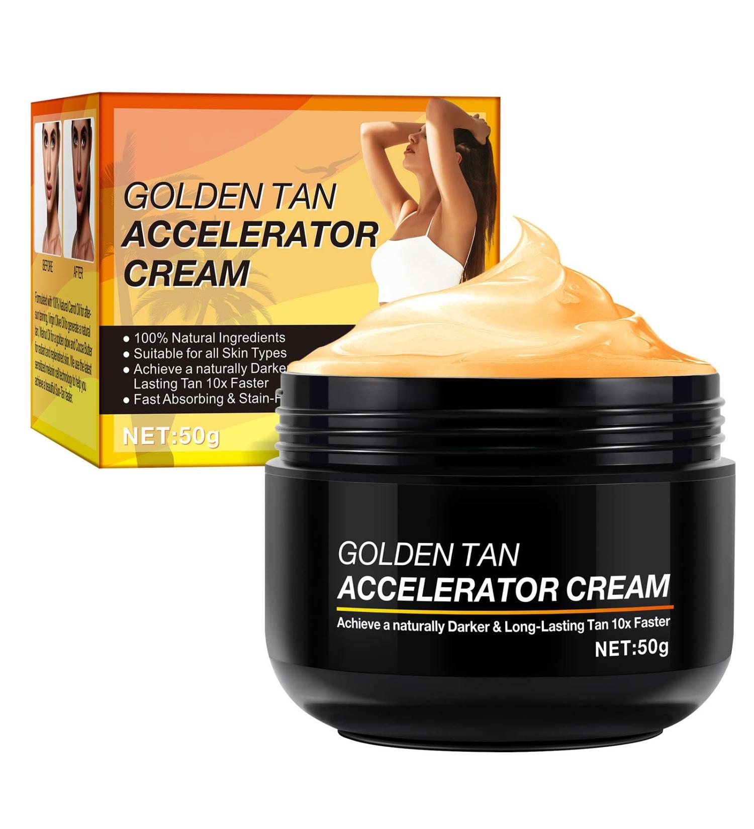 Premium Tan Boosting Cream with Carrot Oil Extract - Fast Tanning for Combination Skin | White One Size - Buy Online on GoSupps.com