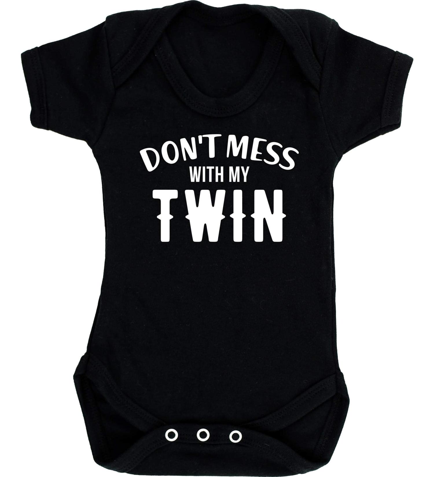 Hippowarehouse Don't mess with my twin baby vest bodysuit (short sleeve) boys girls
