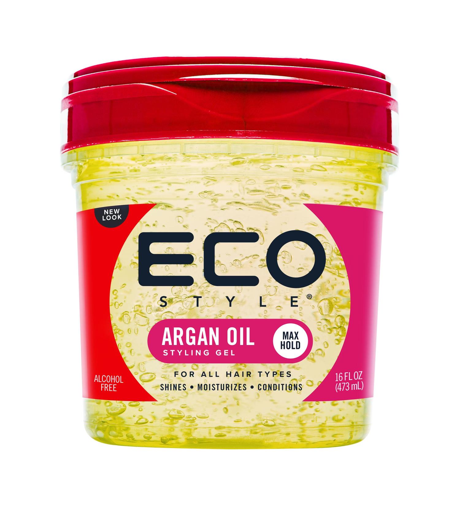 Eco Style Styling Gel with Moroccan Argan Oil - 473ml | All Day Hold, Alcohol-Free, Paraben-Free, Sulphate-Free | No Flaking, Anti-Itch - Pack of 1 - Buy Online on GoSupps.com