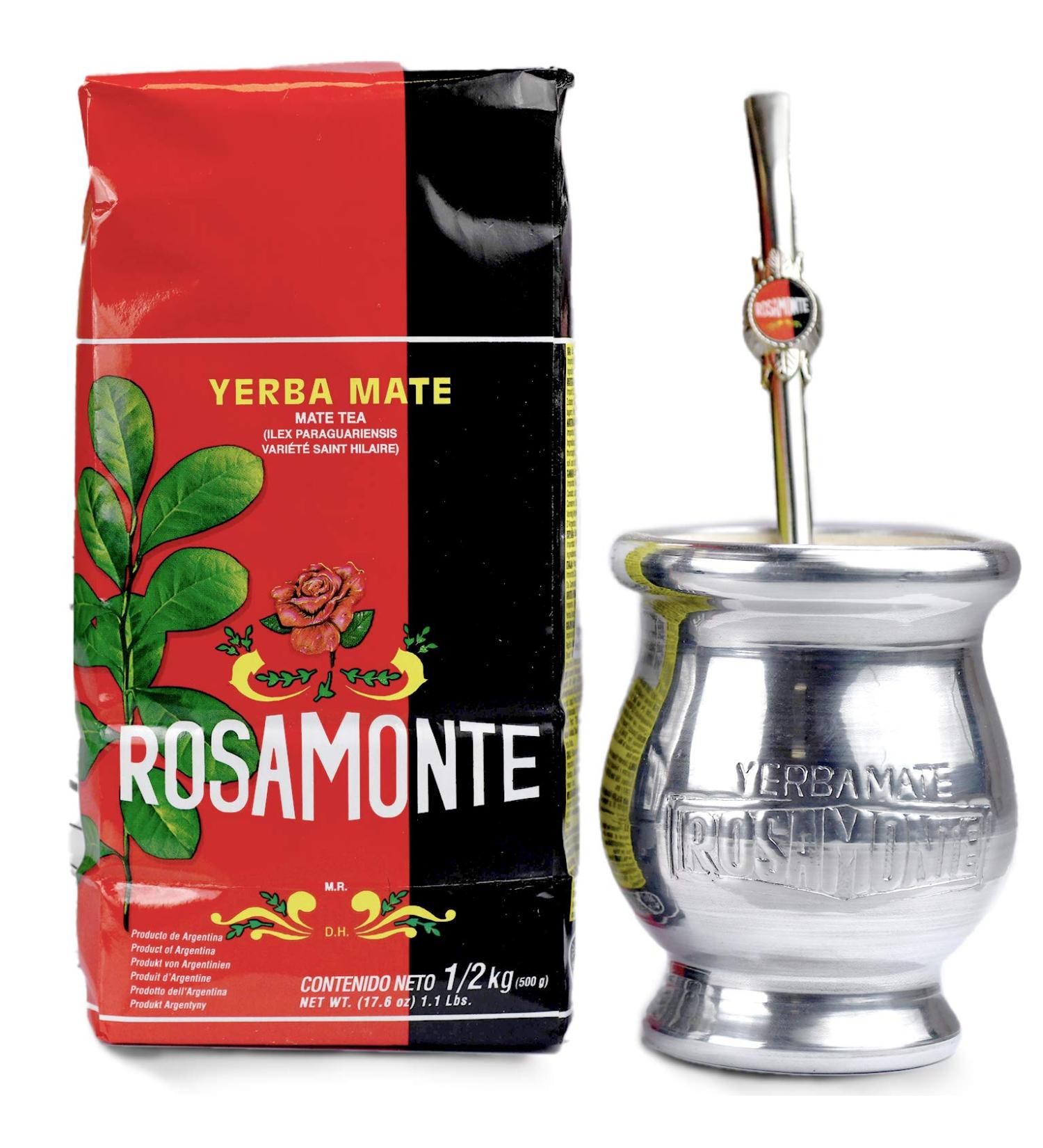 Yerba Mate Rosamonte Traditional 0.5kg Stainless Steel Tea Set | Kalebasse & Bombilla - Premium Mate Experience - Buy Online on GoSupps.com
