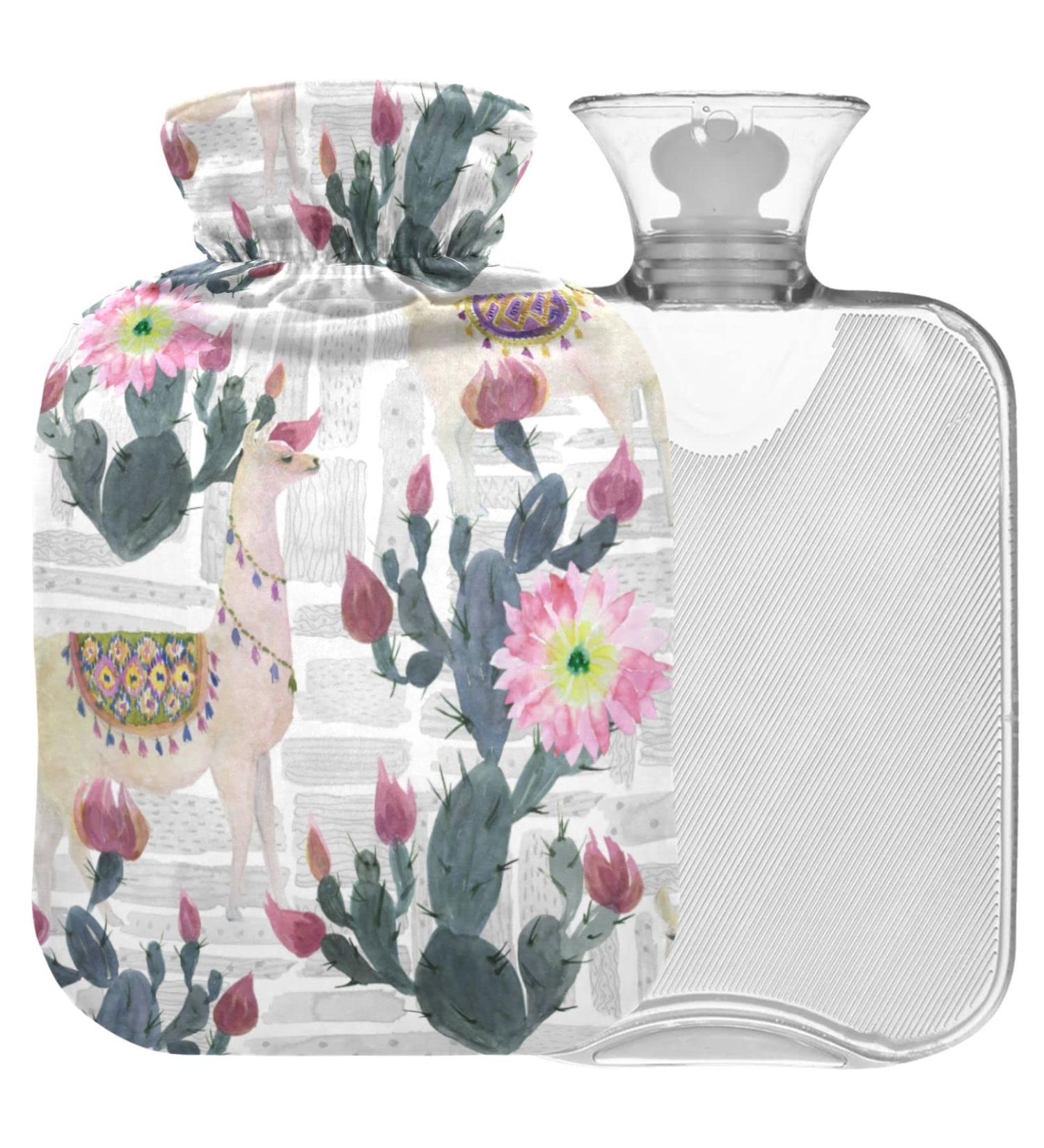 NAANLE Cactus Flower Hot Water Bottle - 1L Heat Bottle for Menstrual Cramps & Pain Relief | Hand & Foot Cold Therapy - Buy Online on GoSupps.com